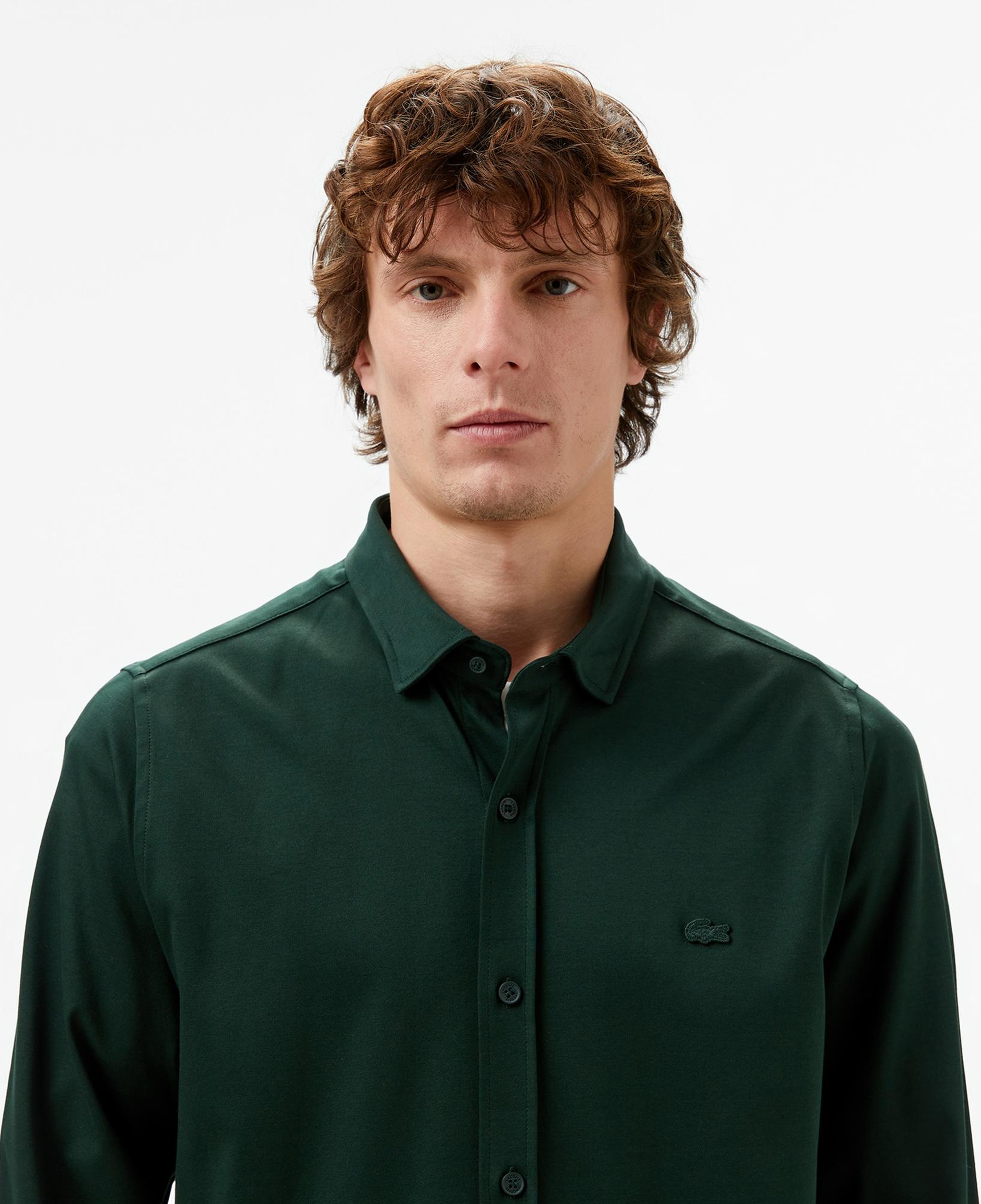 Lacoste Erkek Slim Fit Koyu Yeşil Gömlek