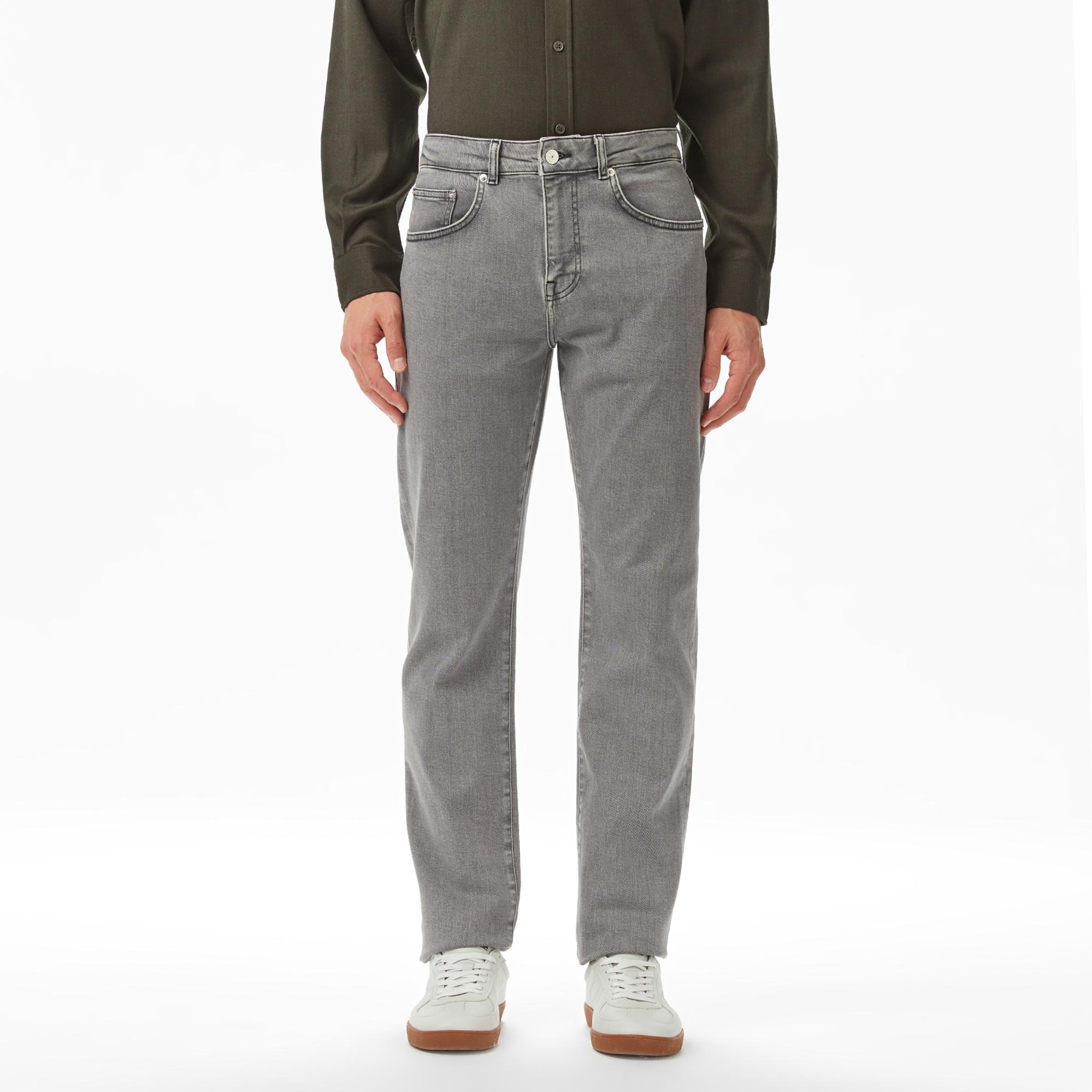 Lacoste Erkek Regular Fit Gri Jean Pantolon