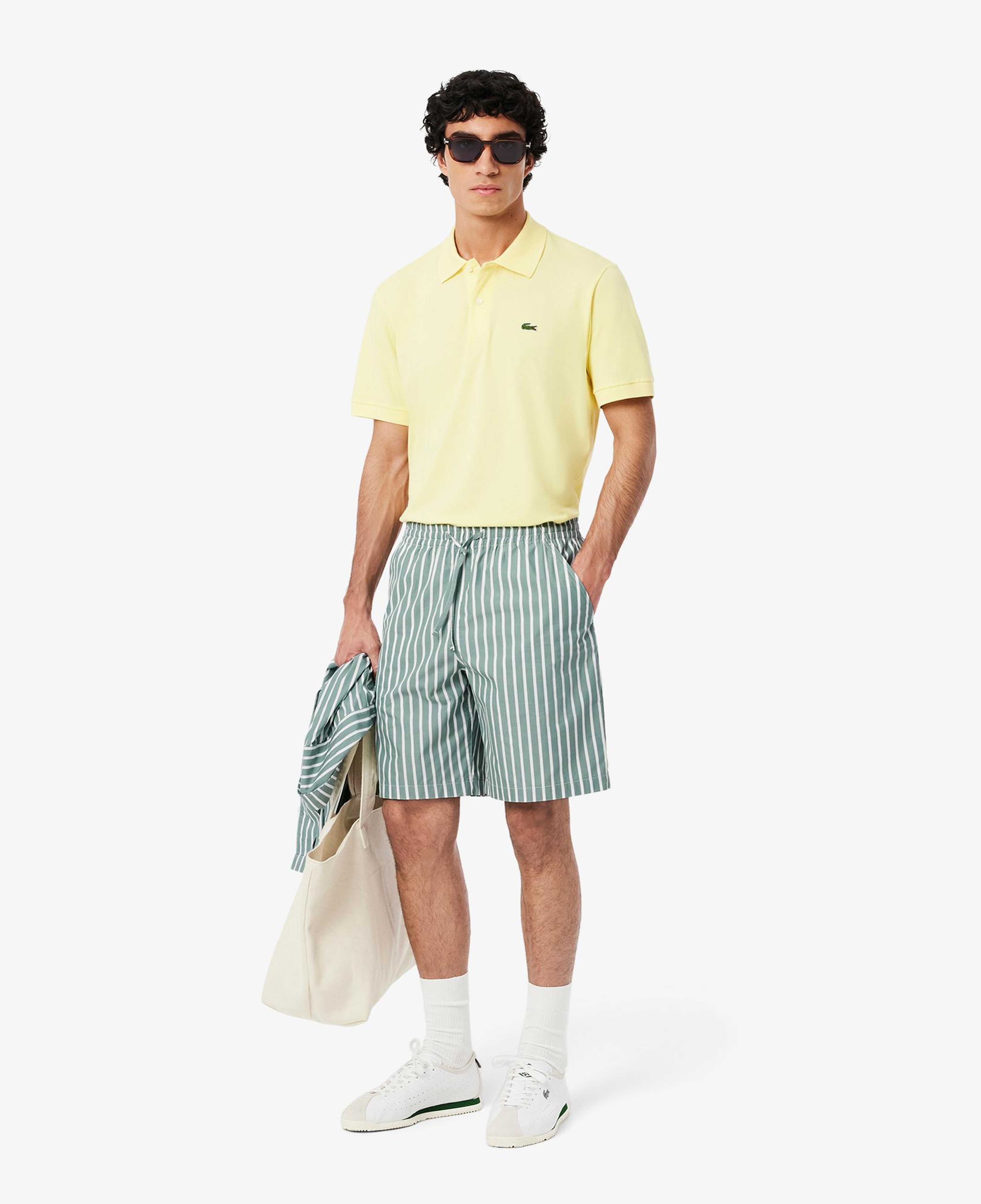 Lacoste Erkek Relaxed Fit Çizgili Yeşil Şort