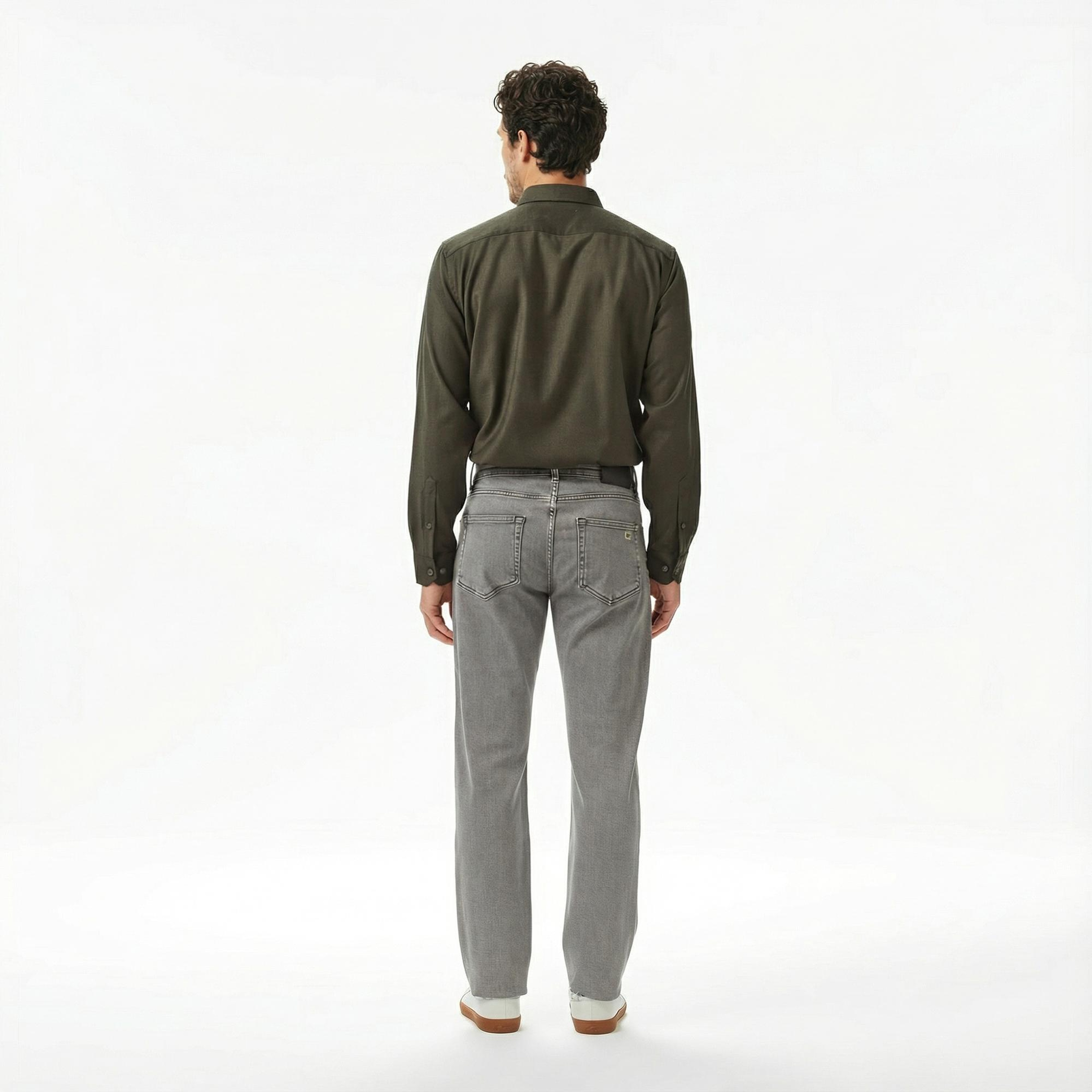 Lacoste Erkek Regular Fit Gri Jean Pantolon