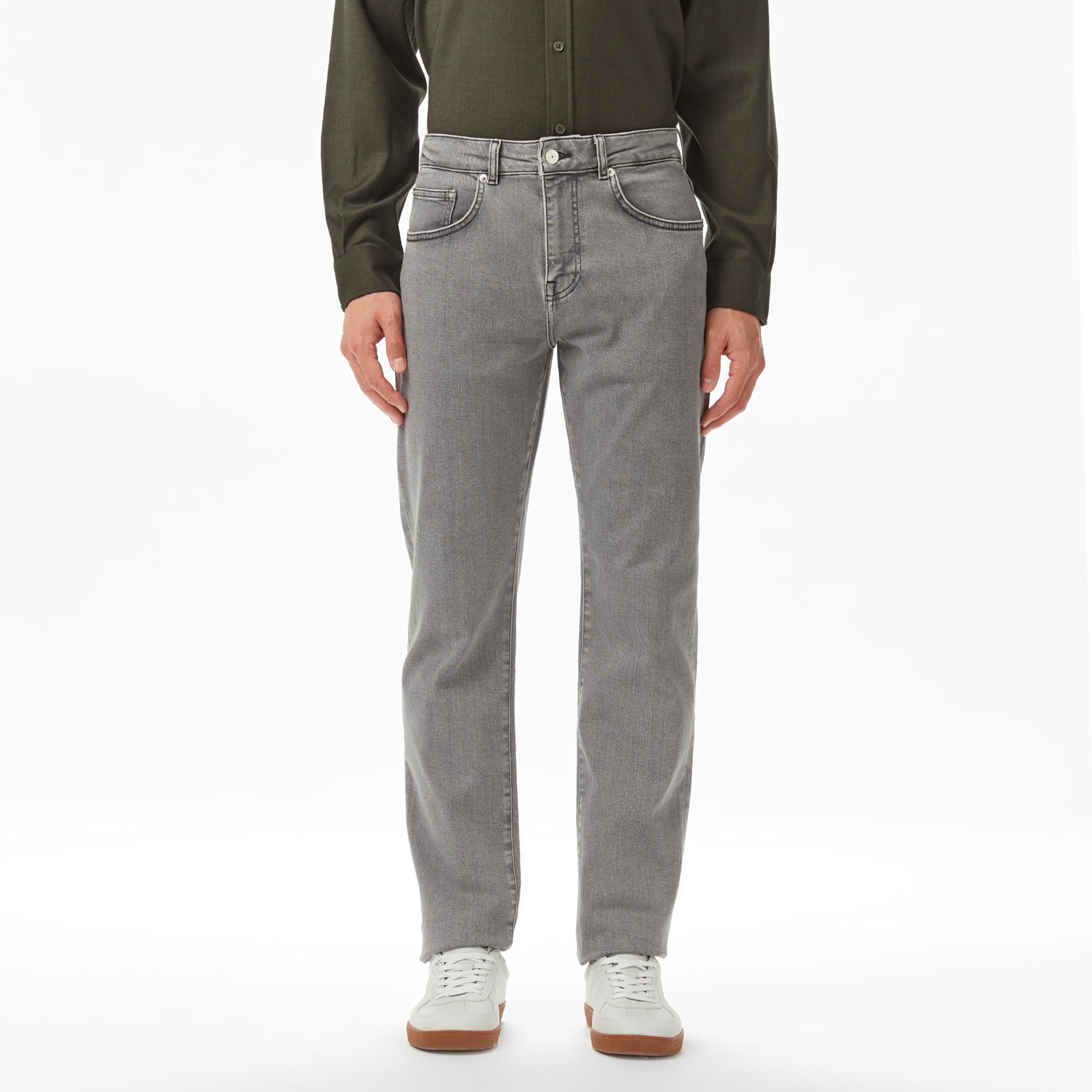 Lacoste Erkek Regular Fit Gri Jean Pantolon