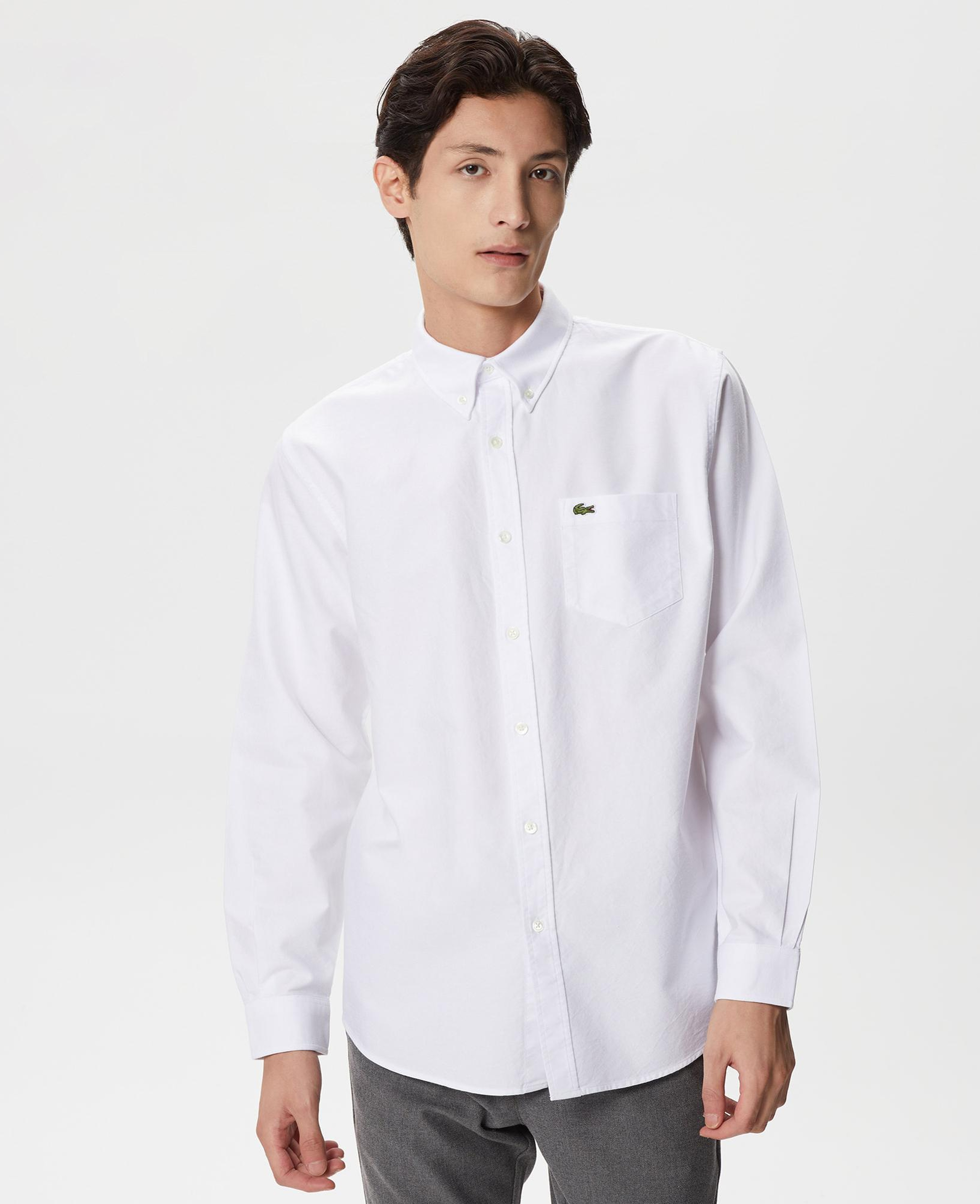 Lacoste Erkek Regular Fit Düğmeli Yaka Beyaz Gömlek