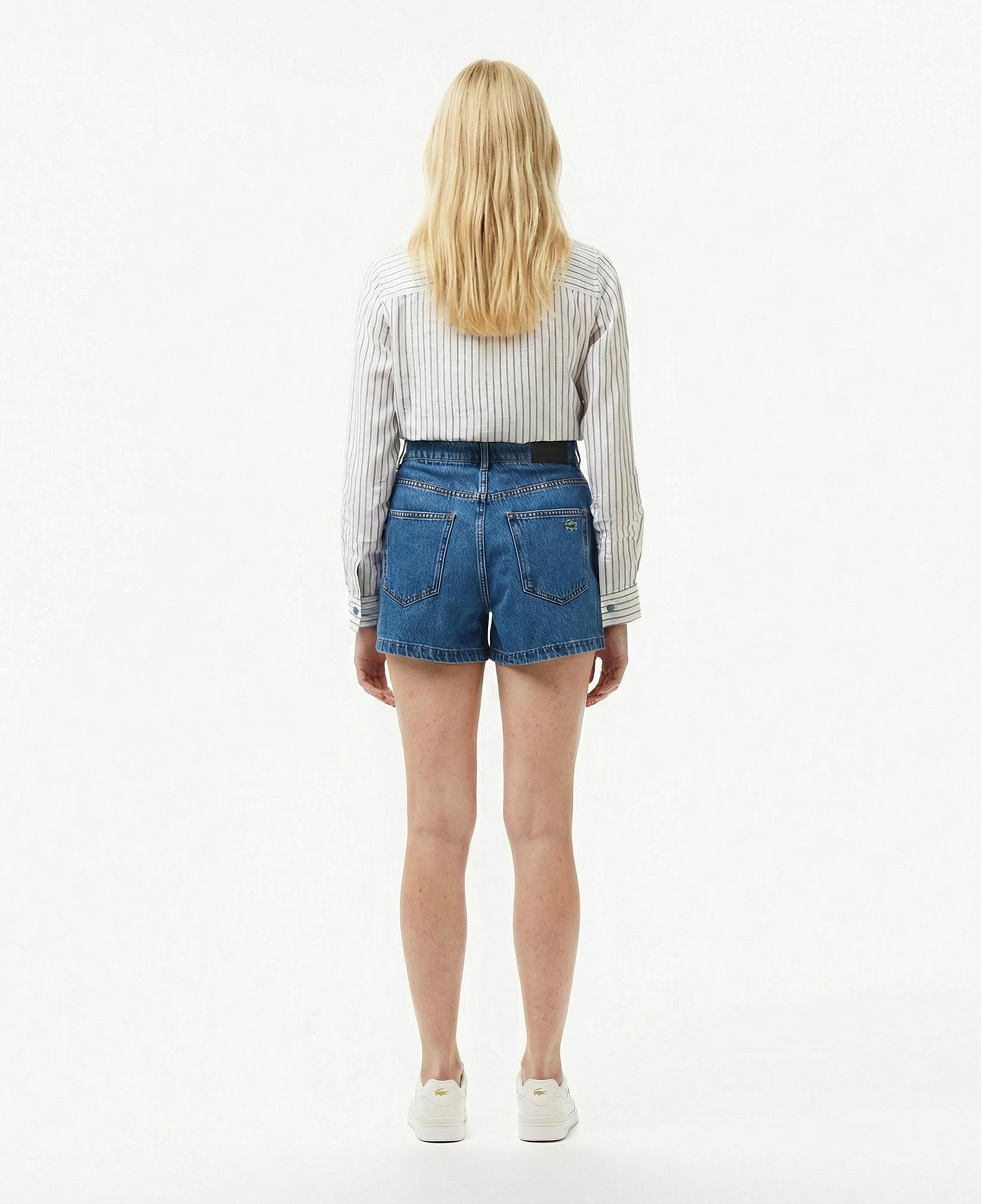 Lacoste Kadın Regular Fit Denim Koyu Mavi Şort