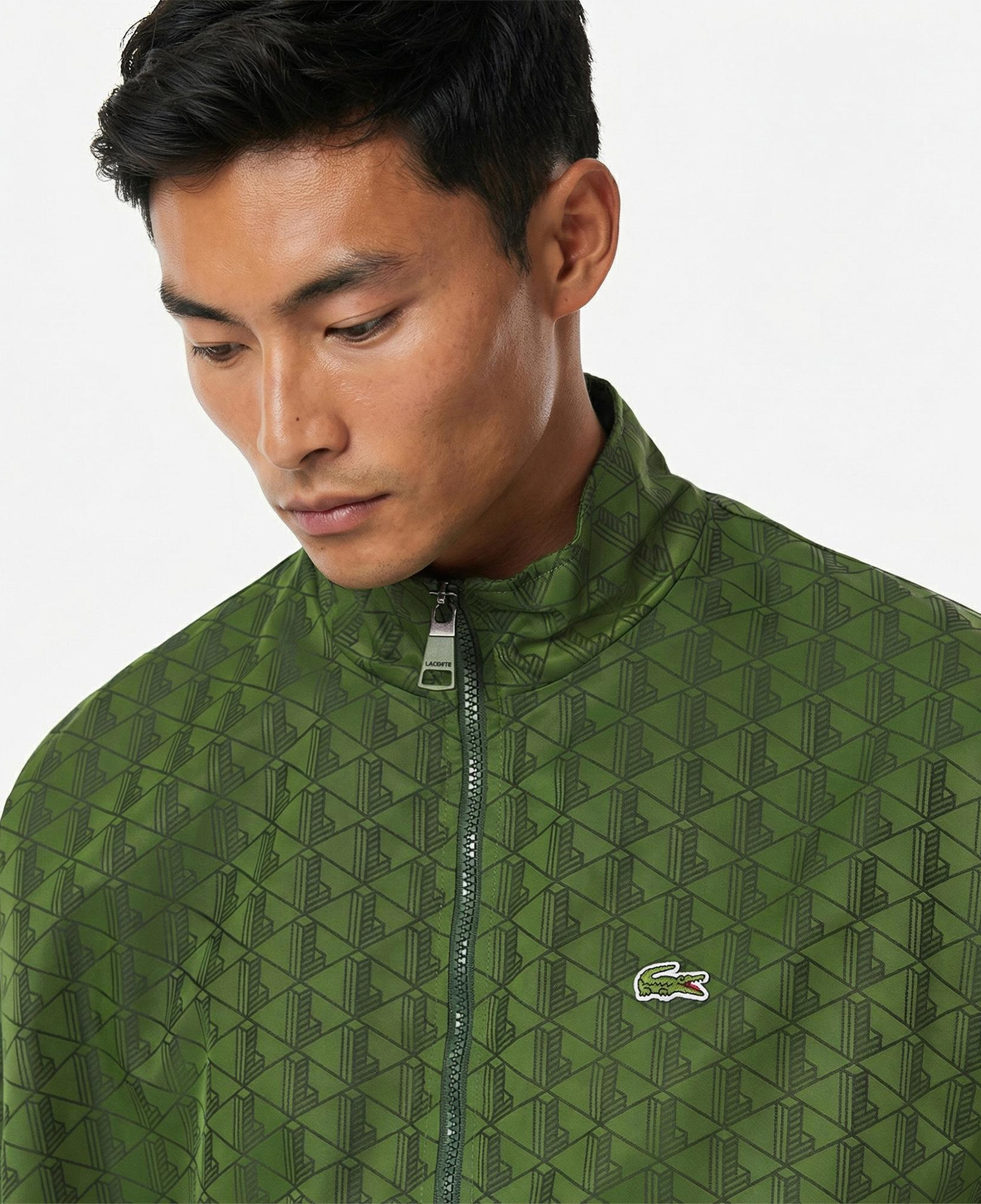 Lacoste Erkek Dik Yaka Monogram Yeşil Ceket