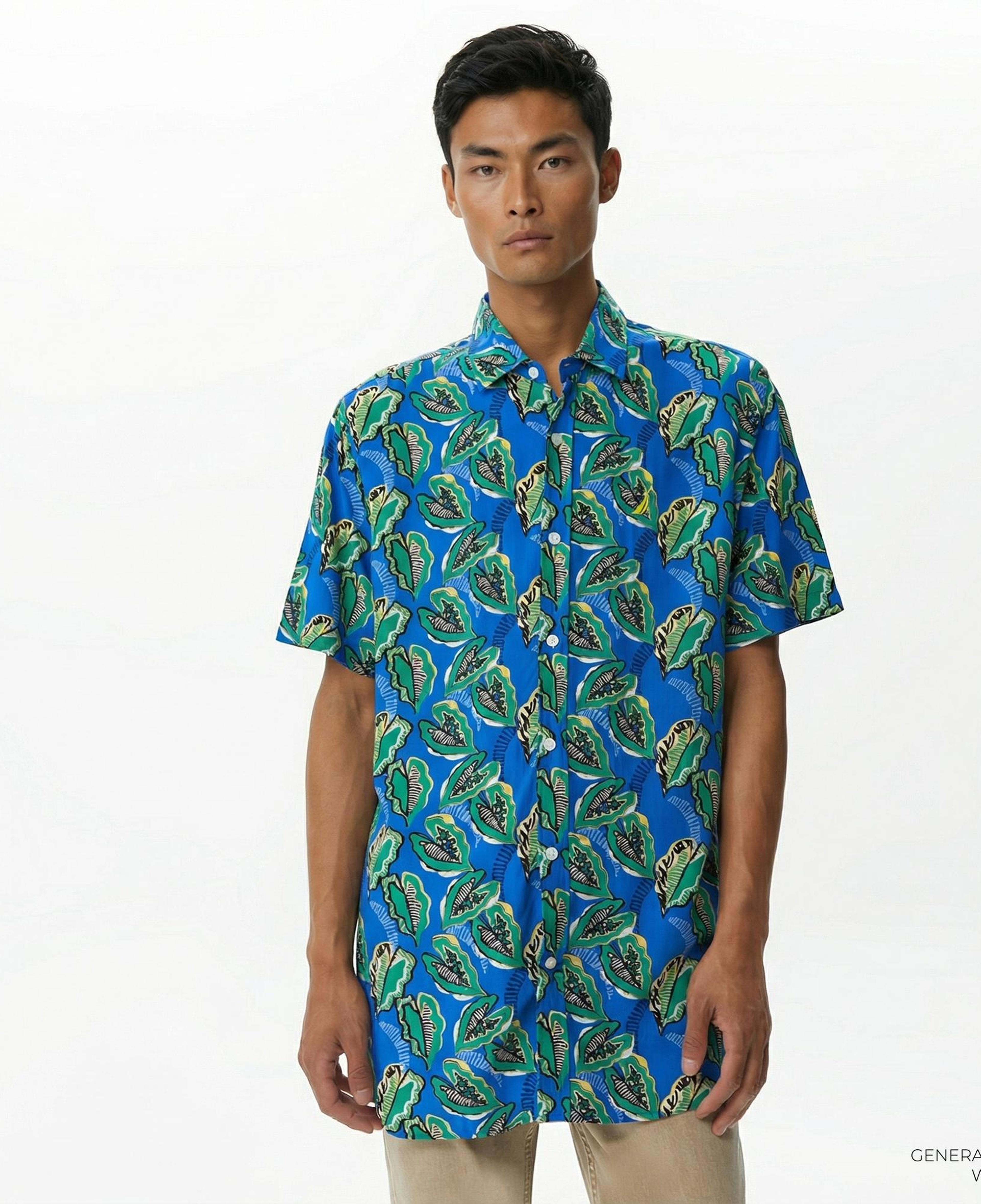 Nautica Erkek Mavi Classic Fit Kısa Kollu Gömlek