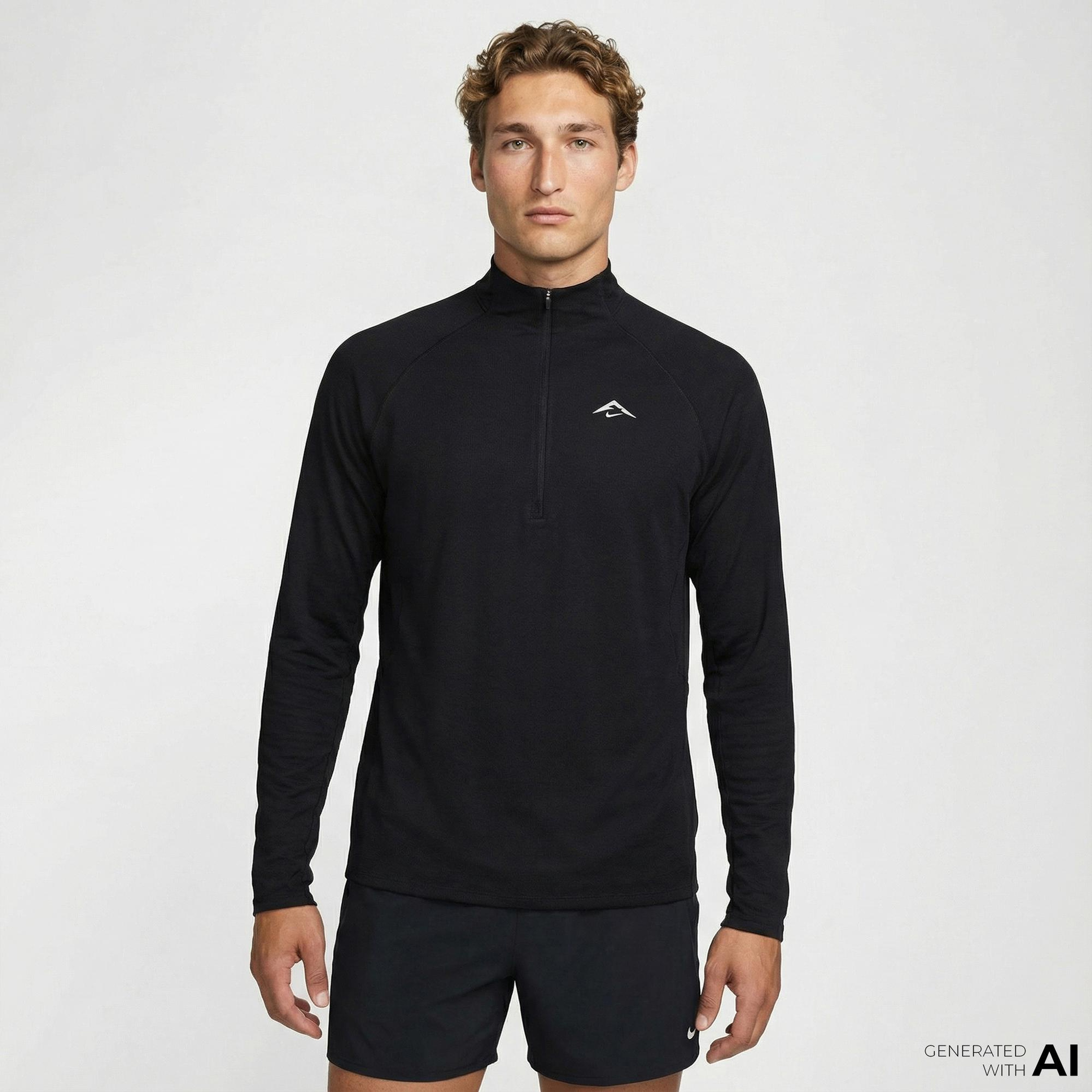 Nike Dri-Fit Trail Midlayer Erkek Siyah Kapüşonlu Hoodie