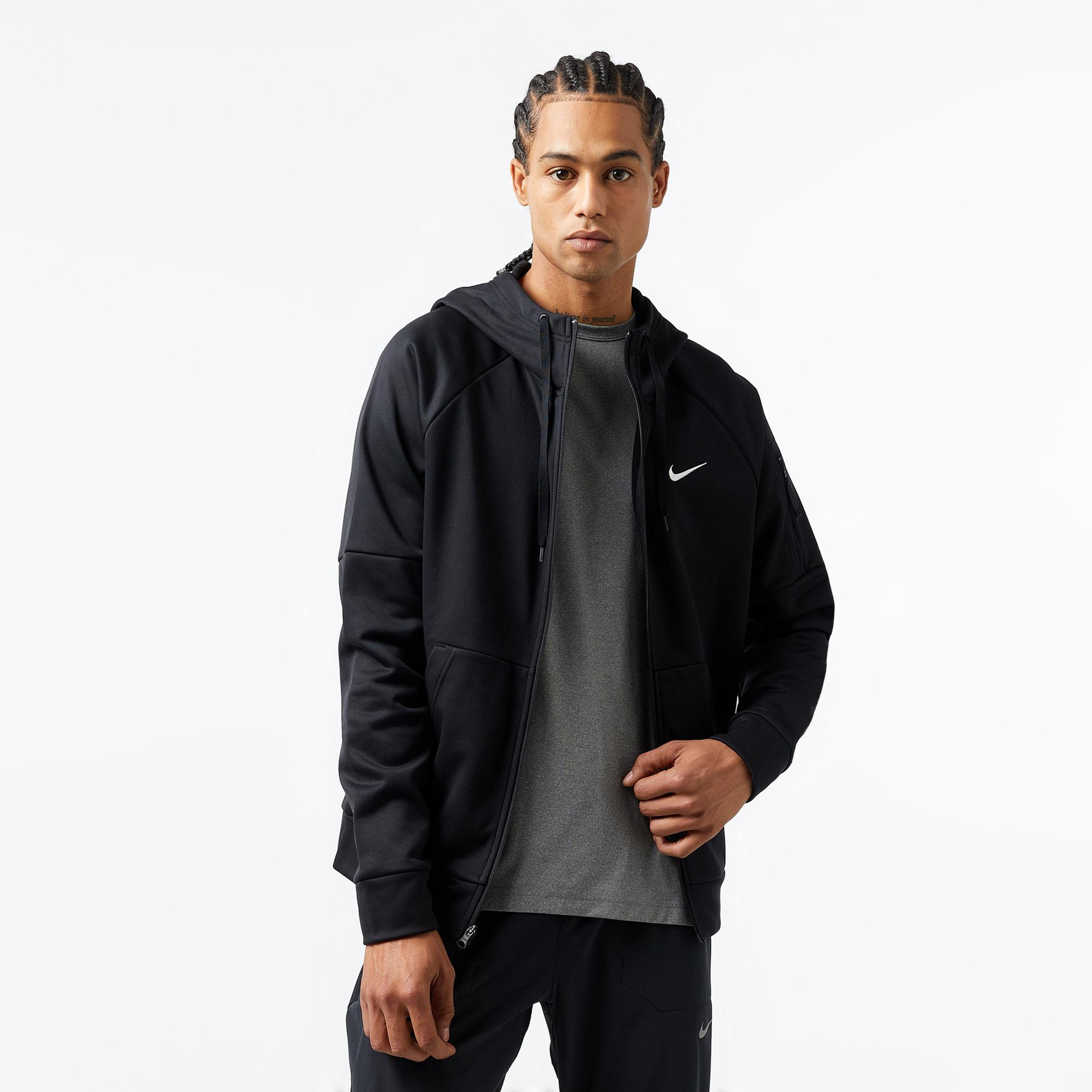 Nike Therma-Fit Full-Zip Erkek Siyah Hoodie