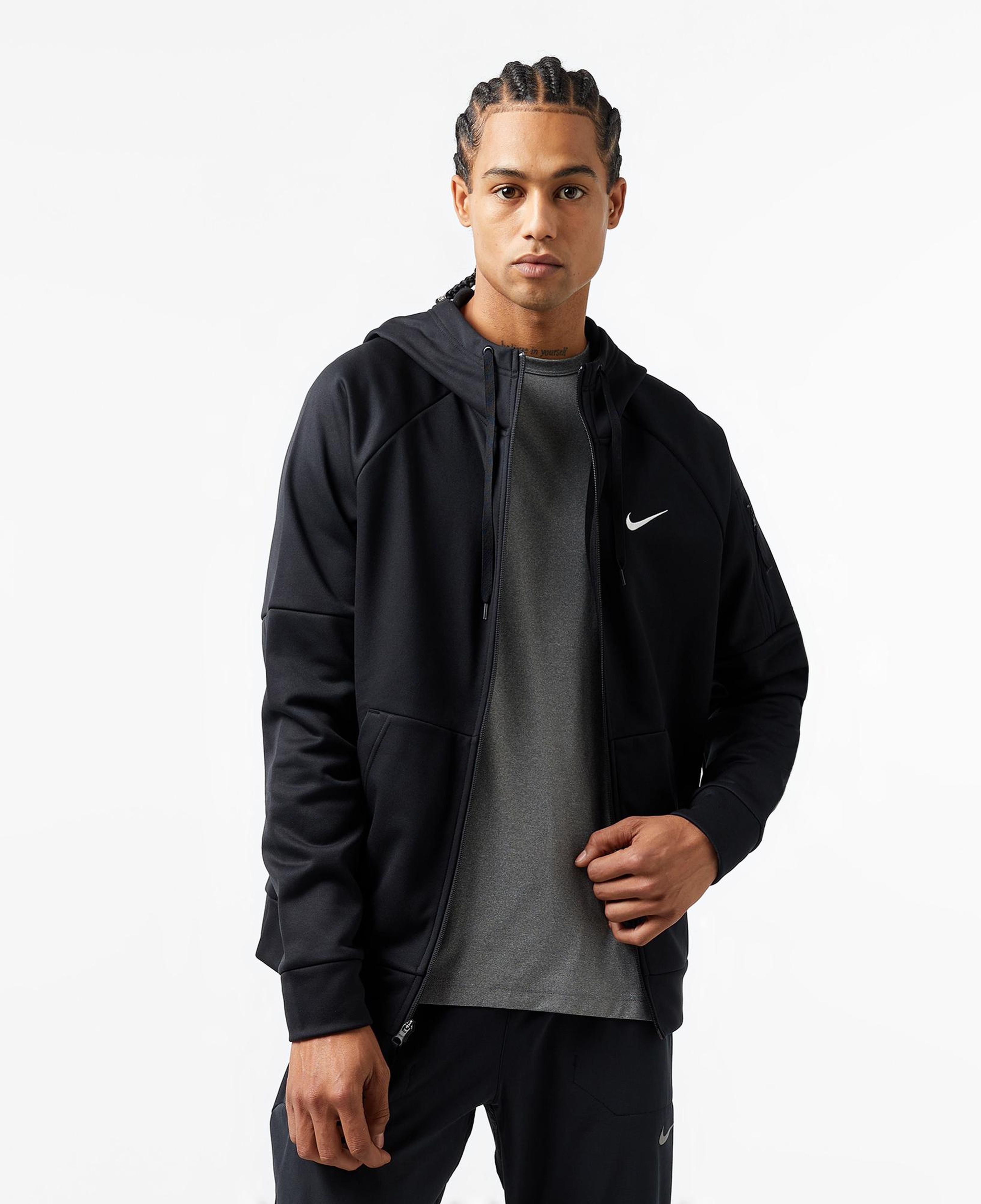 Nike Therma-Fit Full-Zip Erkek Siyah Hoodie
