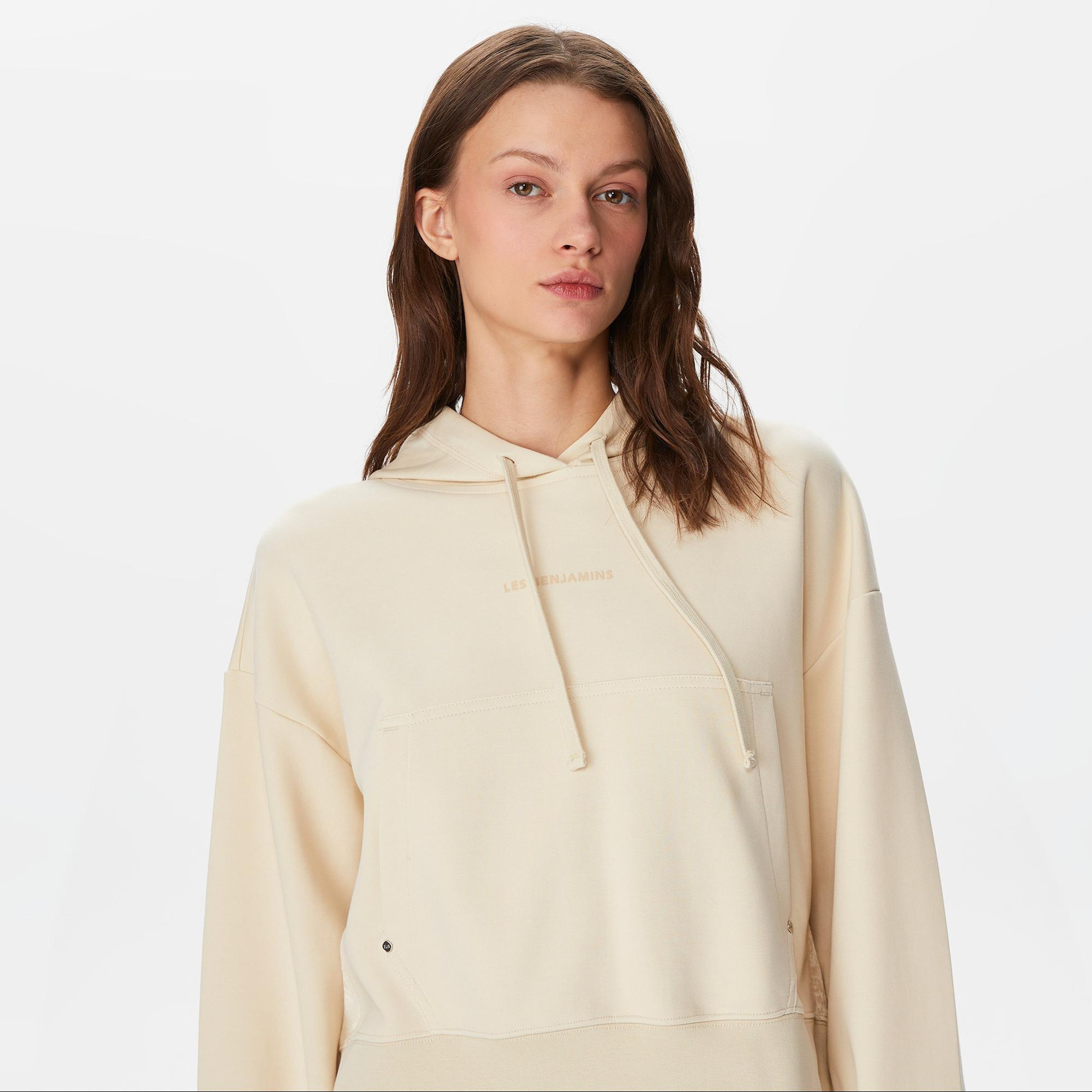 Les Benjamins 405 Kadın Krem Rengi Sweatshirt