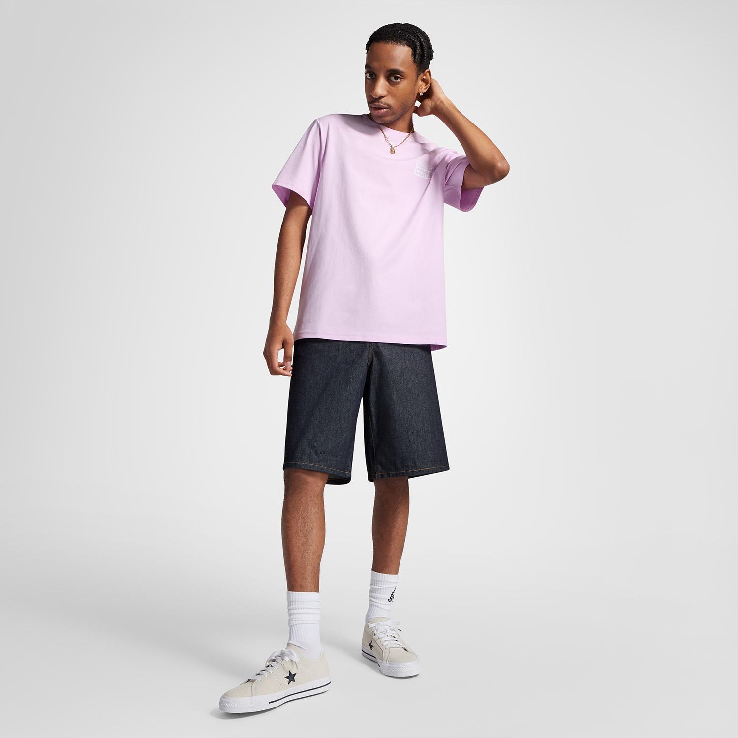 Converse Grafik Baskılı Erkek Lila T-Shirt