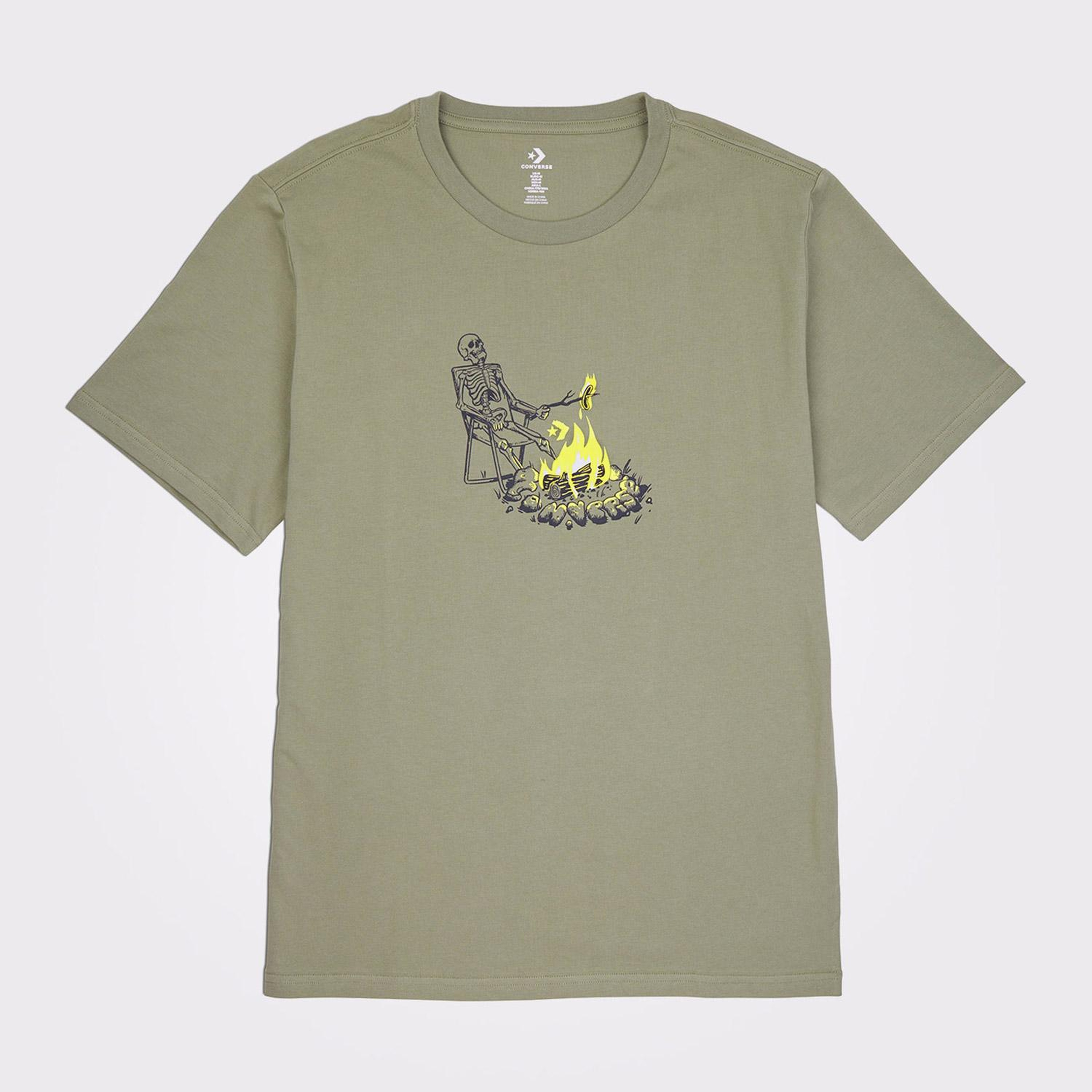 Converse Sizzling Skeleton Erkek Haki T-Shirt