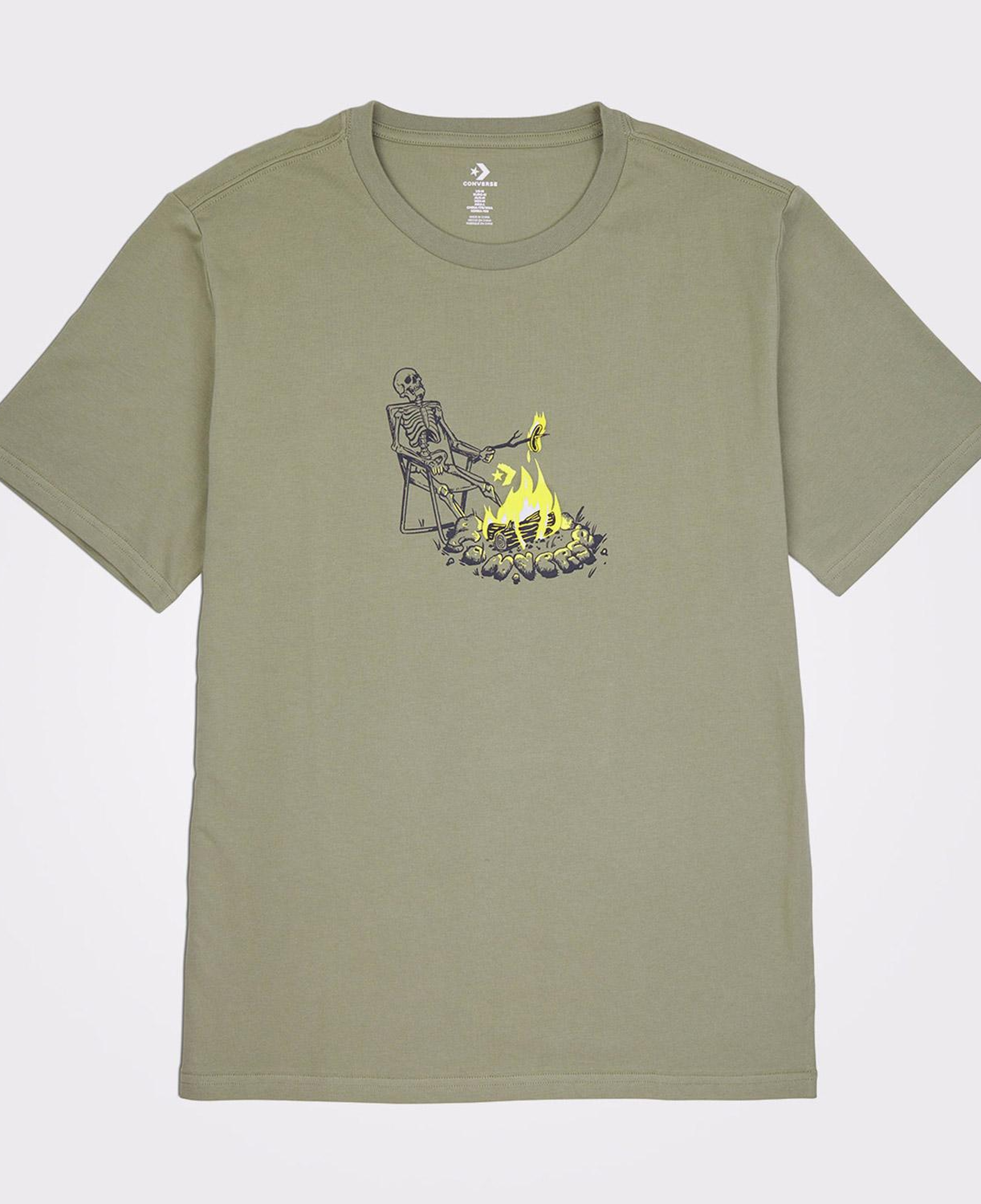 Converse Sizzling Skeleton Erkek Haki T-Shirt