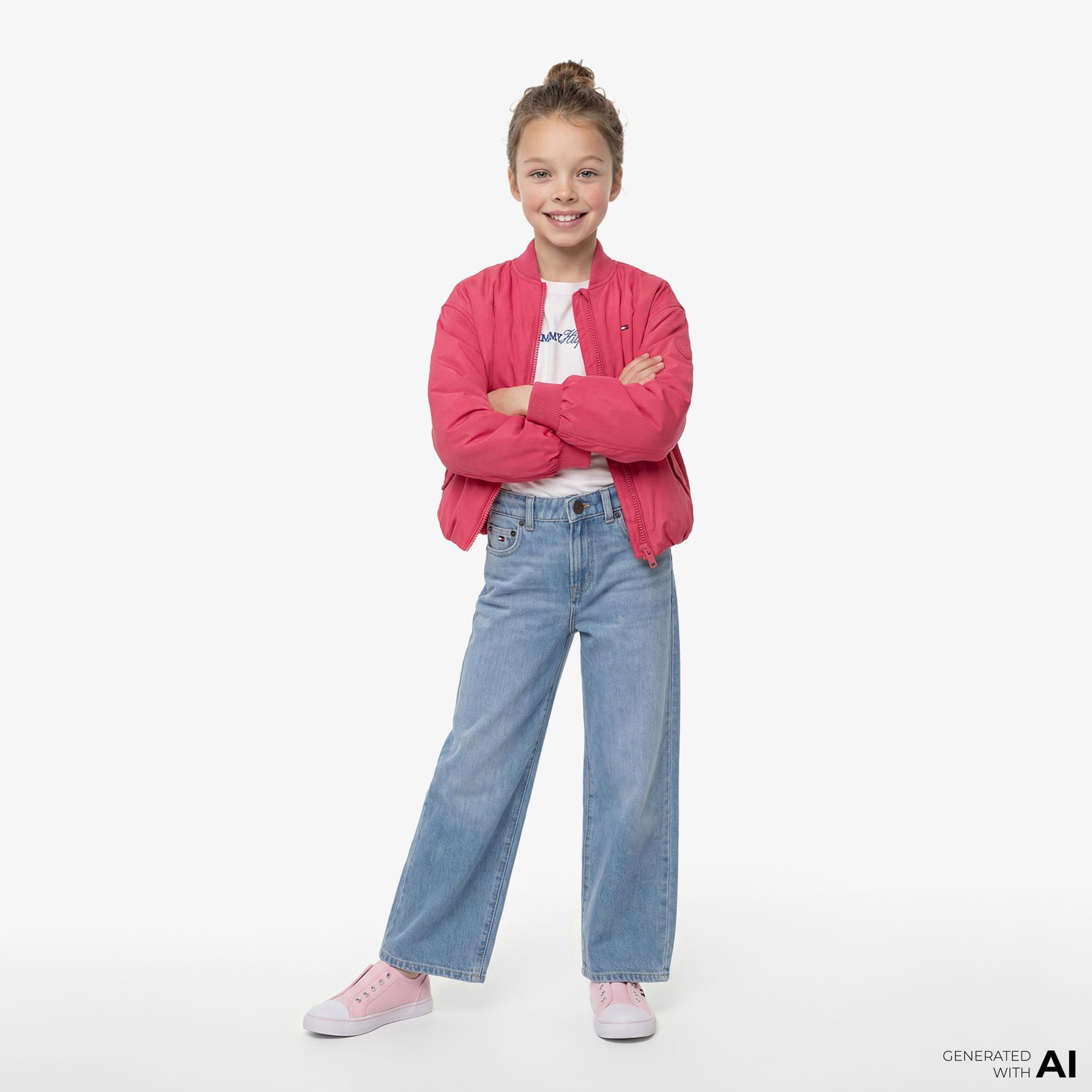 Tommy Hilfiger Essentials Çocuk Pembe Ceket