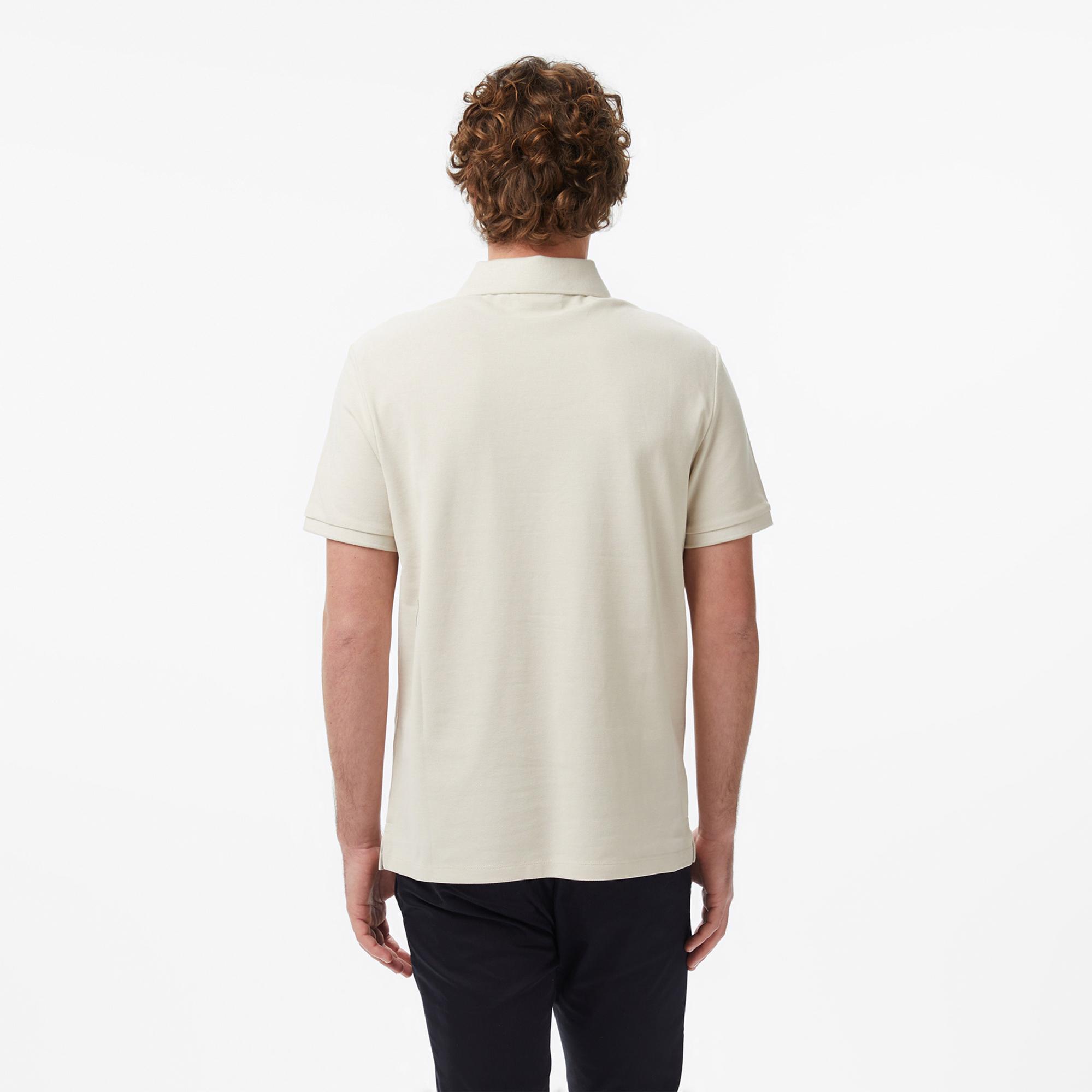 Calvin Klein Monogram Pique Erkek Bej Polo