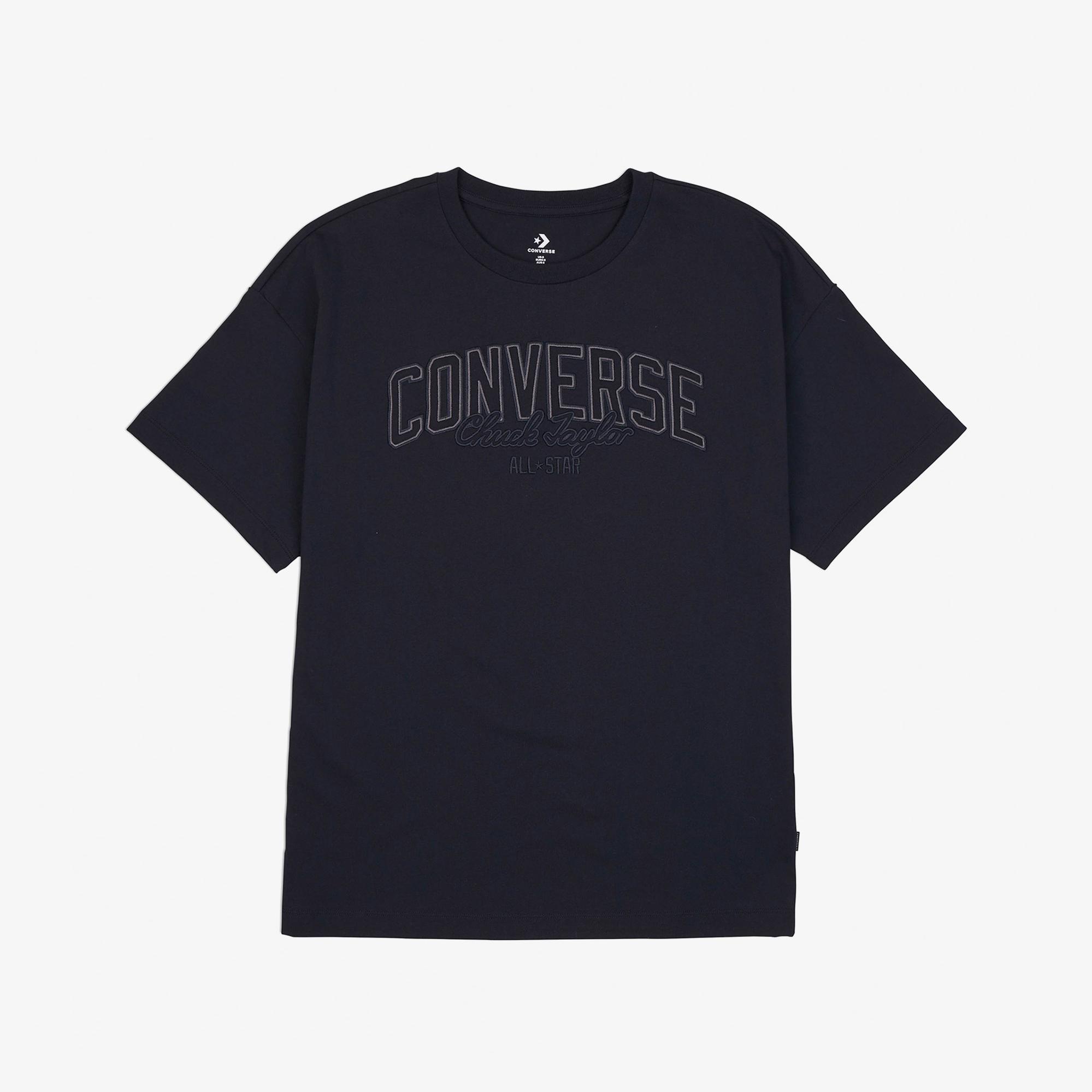 Converse Kadın Baskılı Siyah T-Shirt