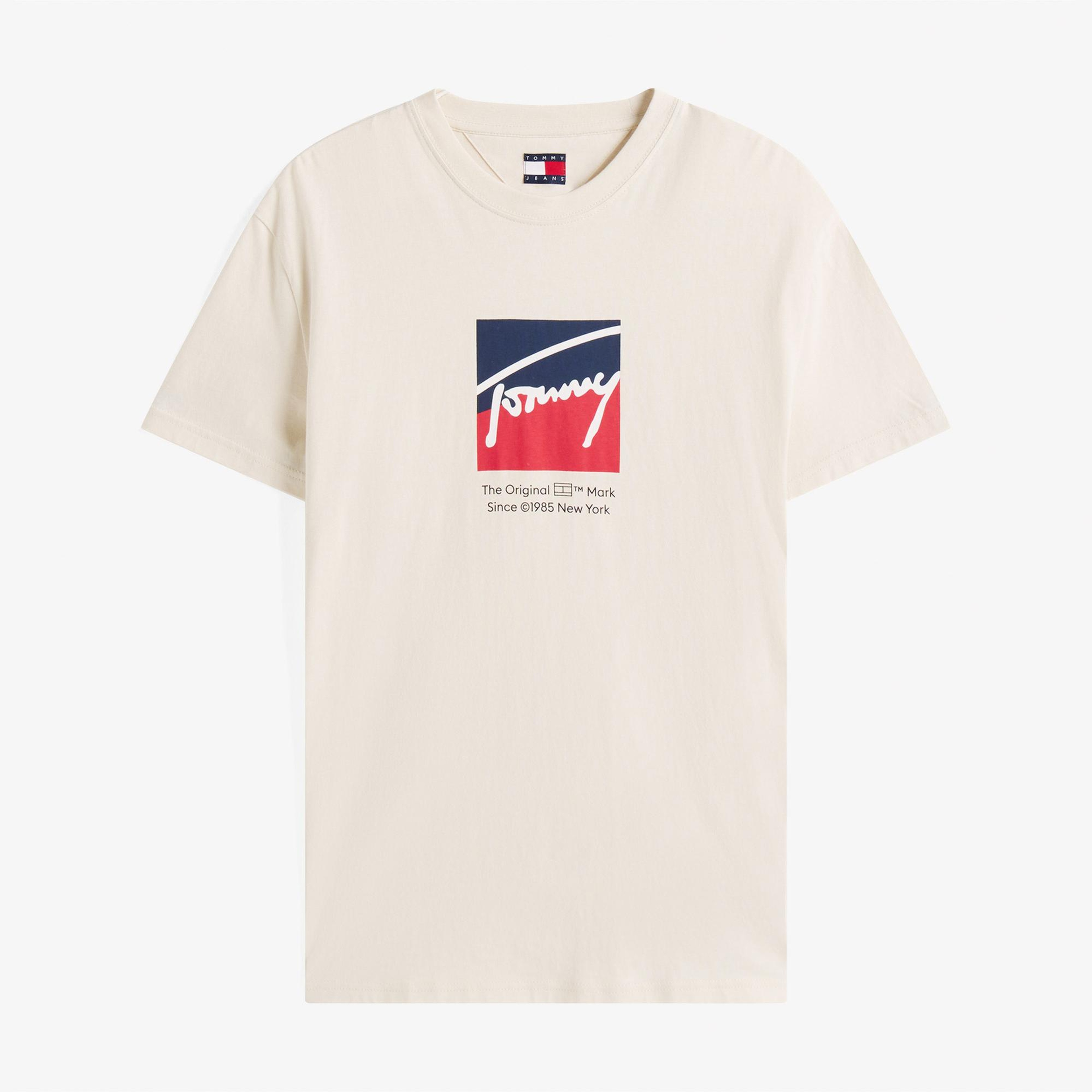 Tommy Jeans Regular Erkek Bej T-Shirt