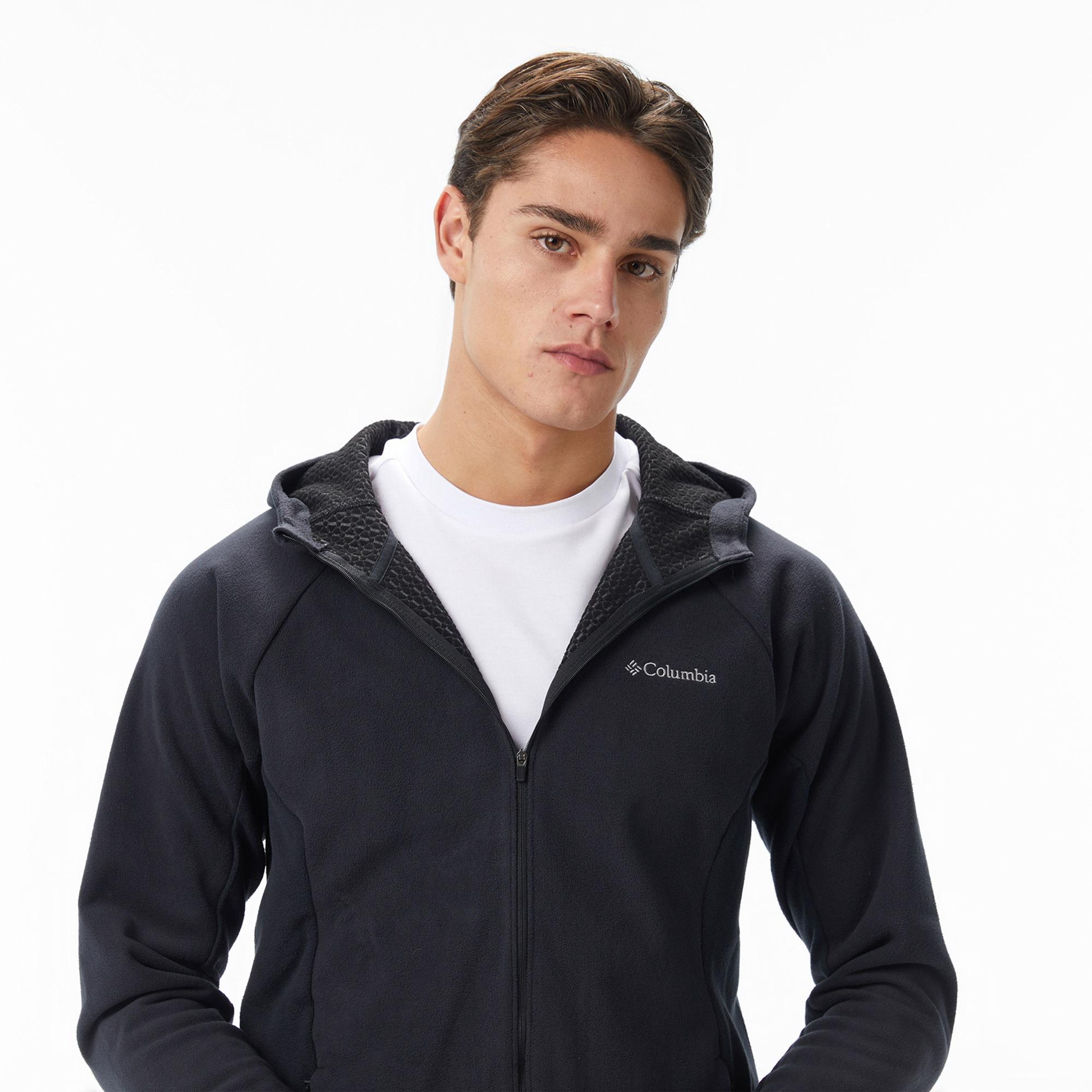 Columbia Arctic Peak Hooded Full Zip Erkek Siyah Polar Ceket