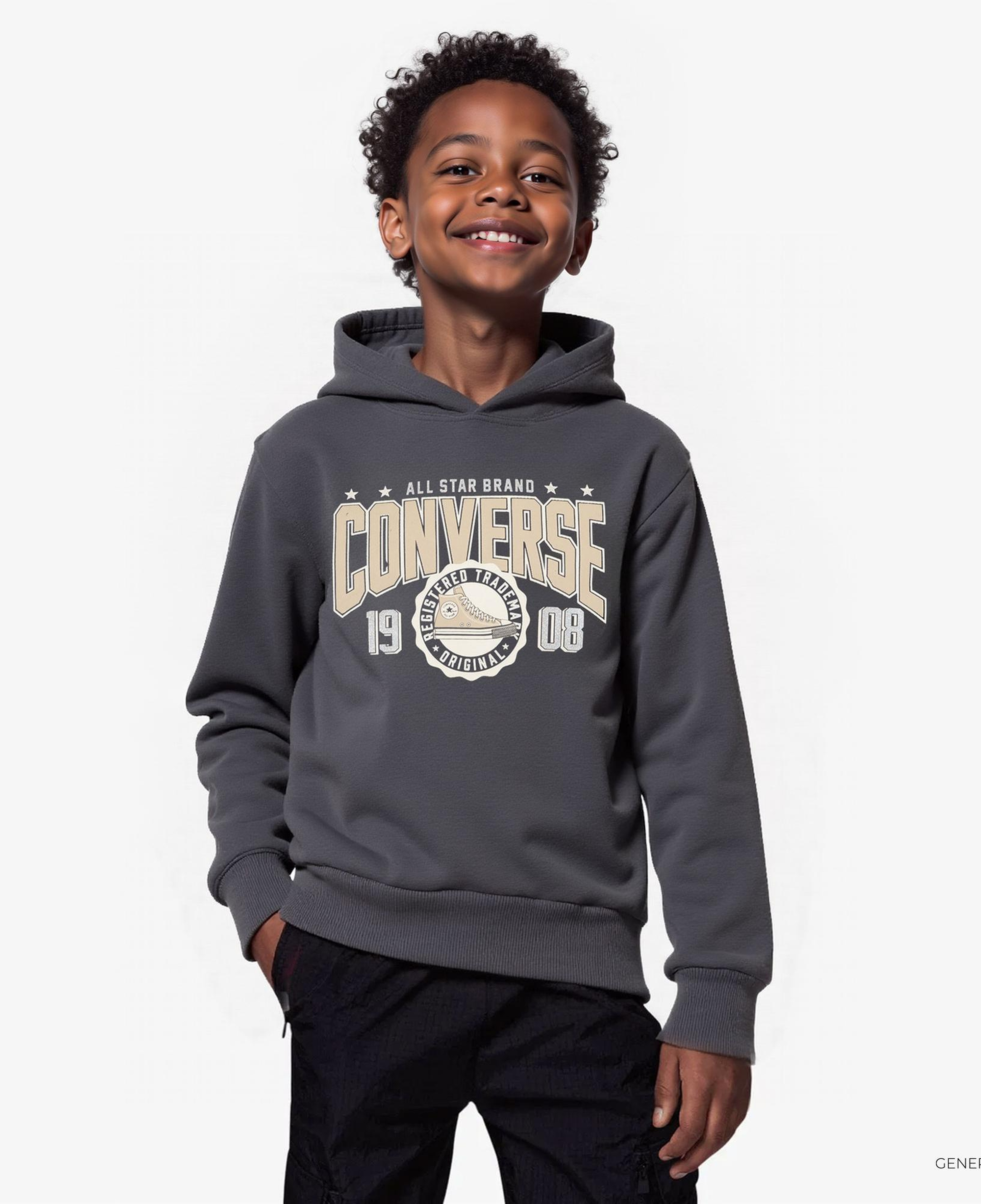 Converse Boxy Çocuk Antrasit Hoodie