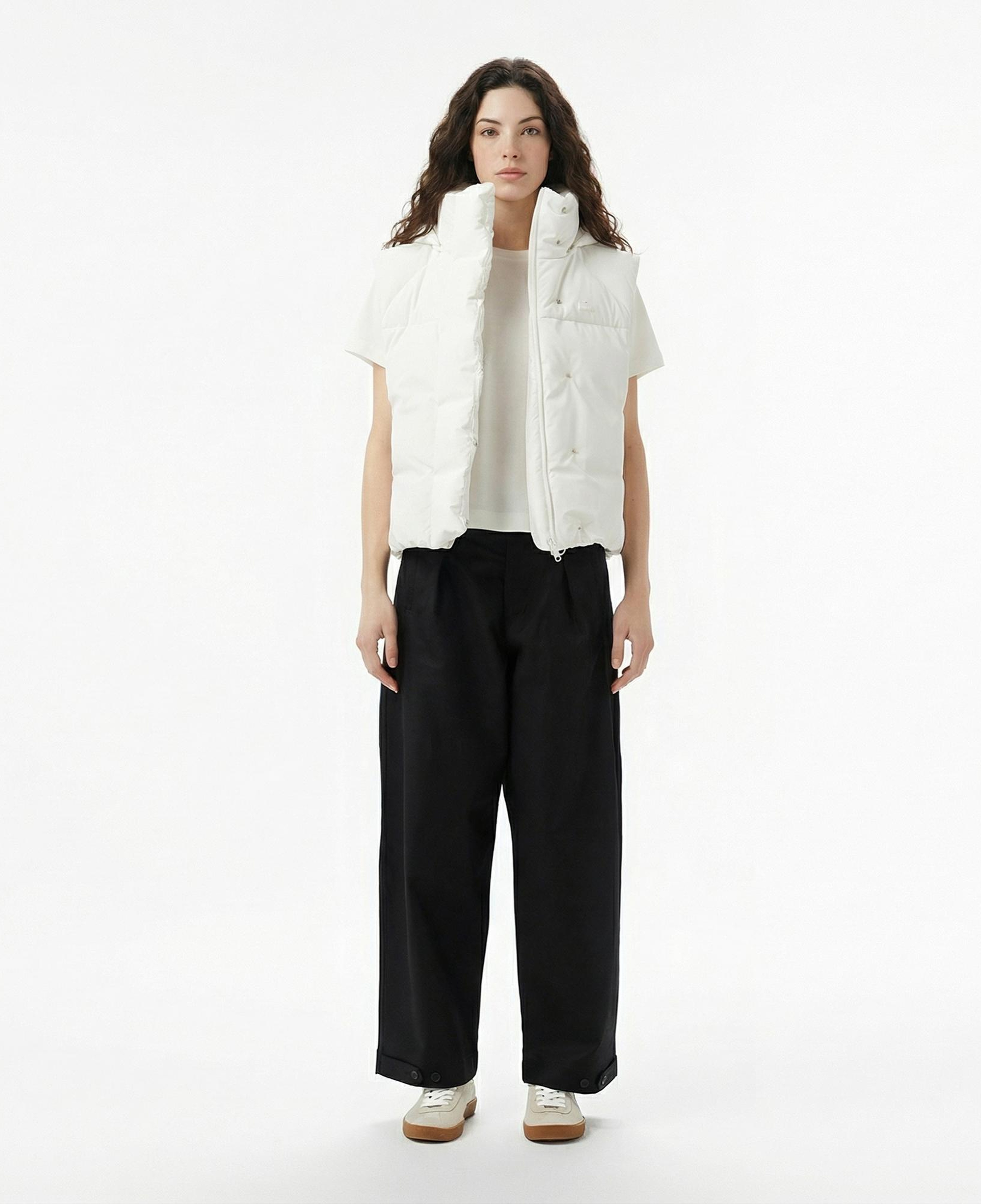 Lacoste Kadın Kapüşonlu Beyaz Yelek