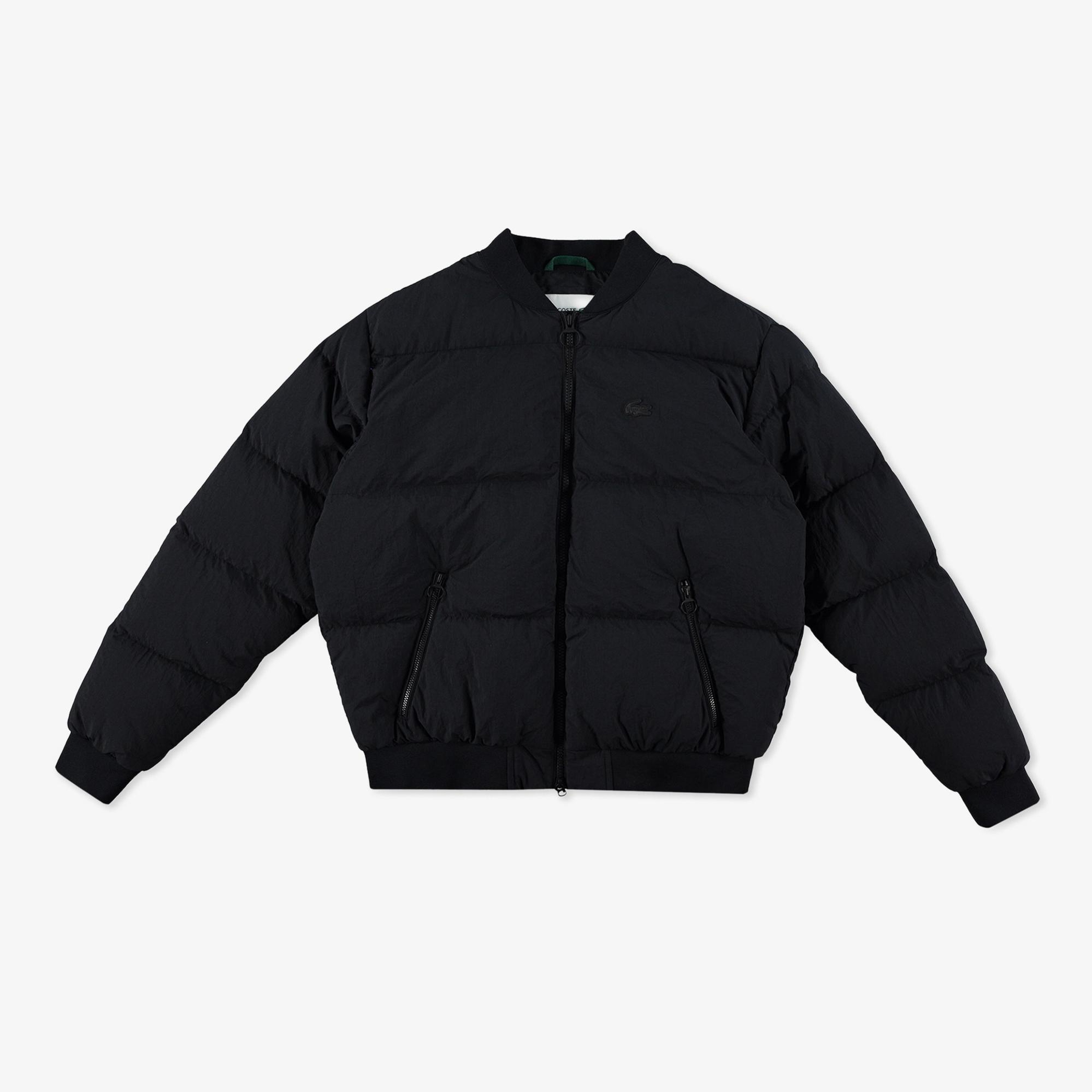 Lacoste Kadın Relaxed Fit Dik Yaka Siyah Mont
