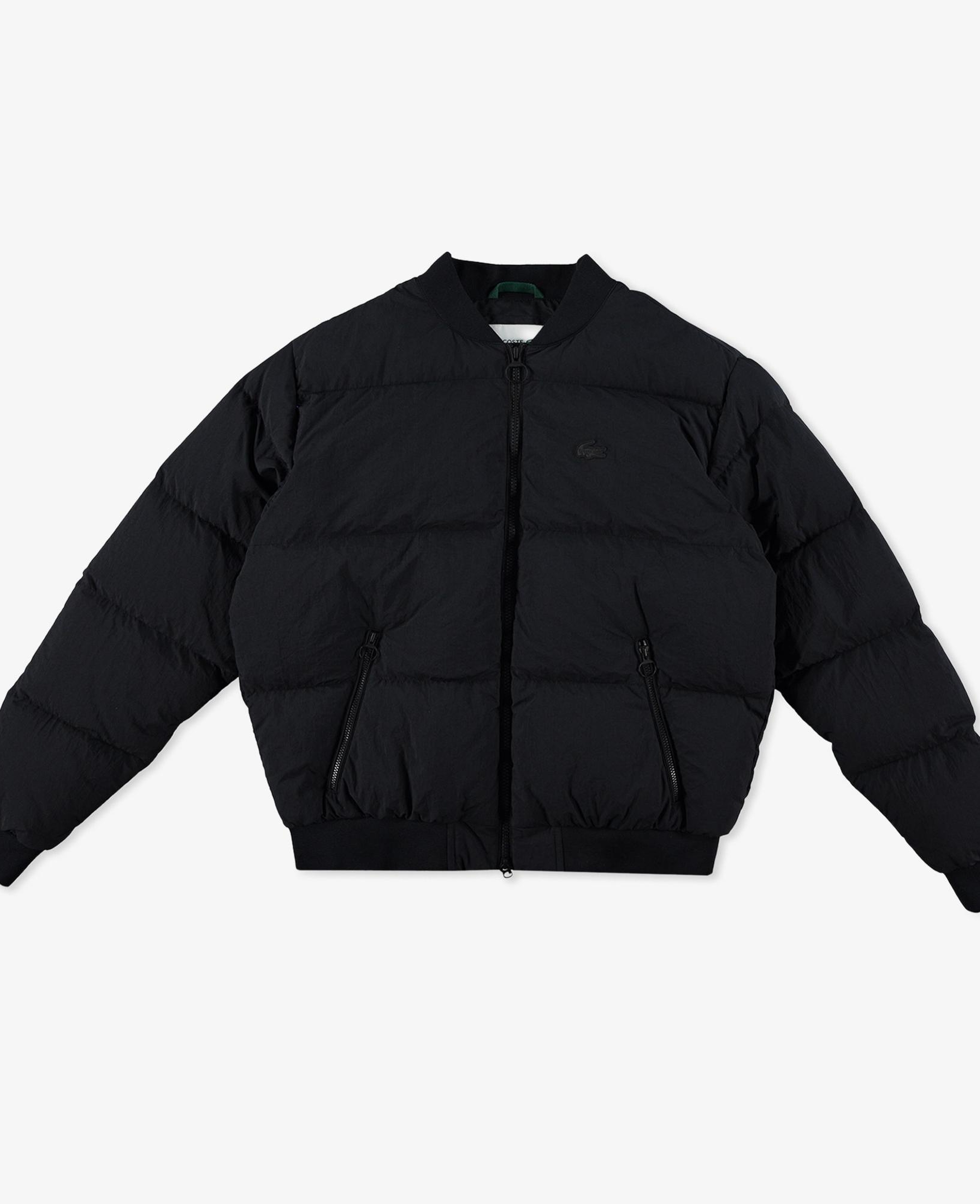 Lacoste Kadın Relaxed Fit Dik Yaka Siyah Mont