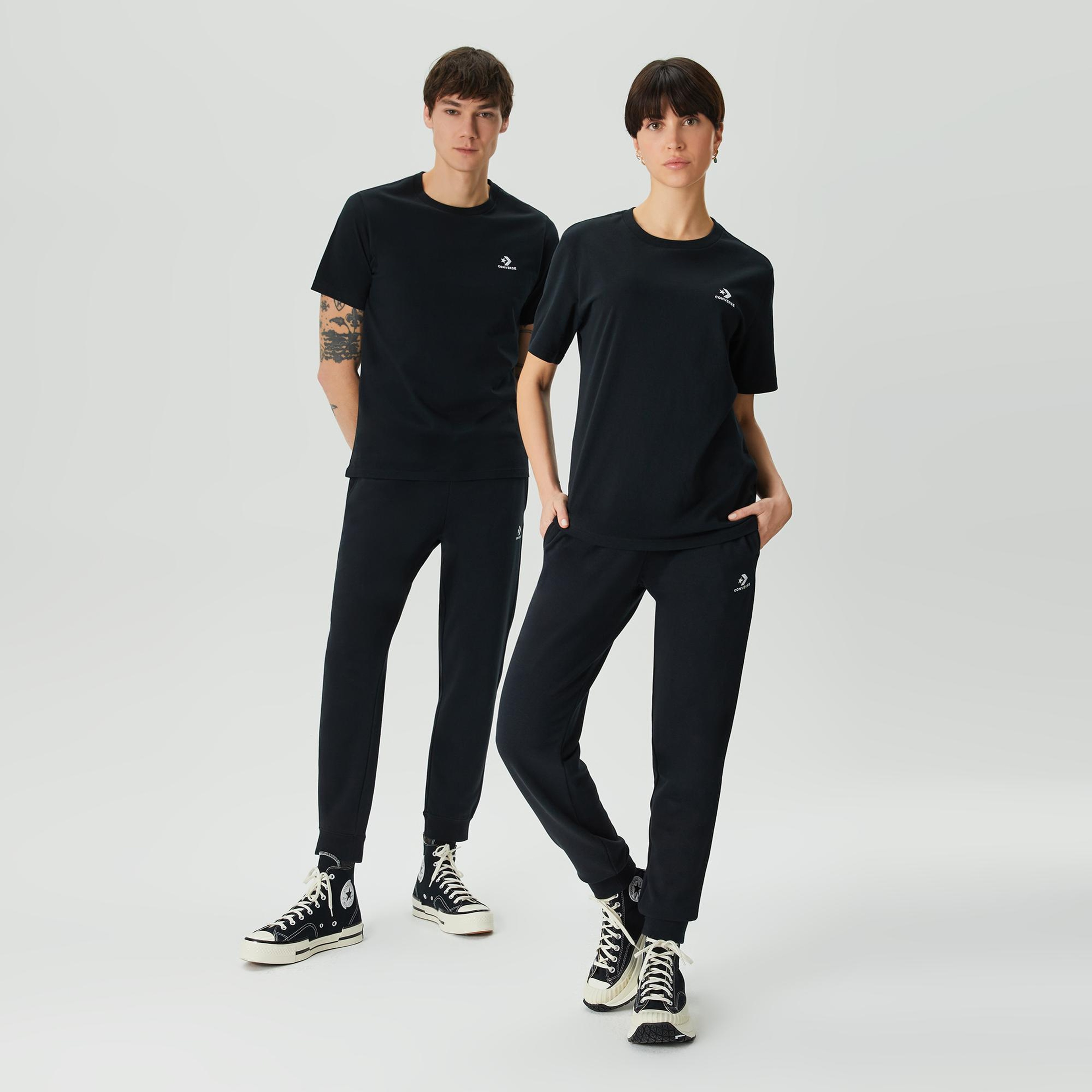 Converse Go-To Embroidered Star Chevron Unisex Siyah T-Shirt