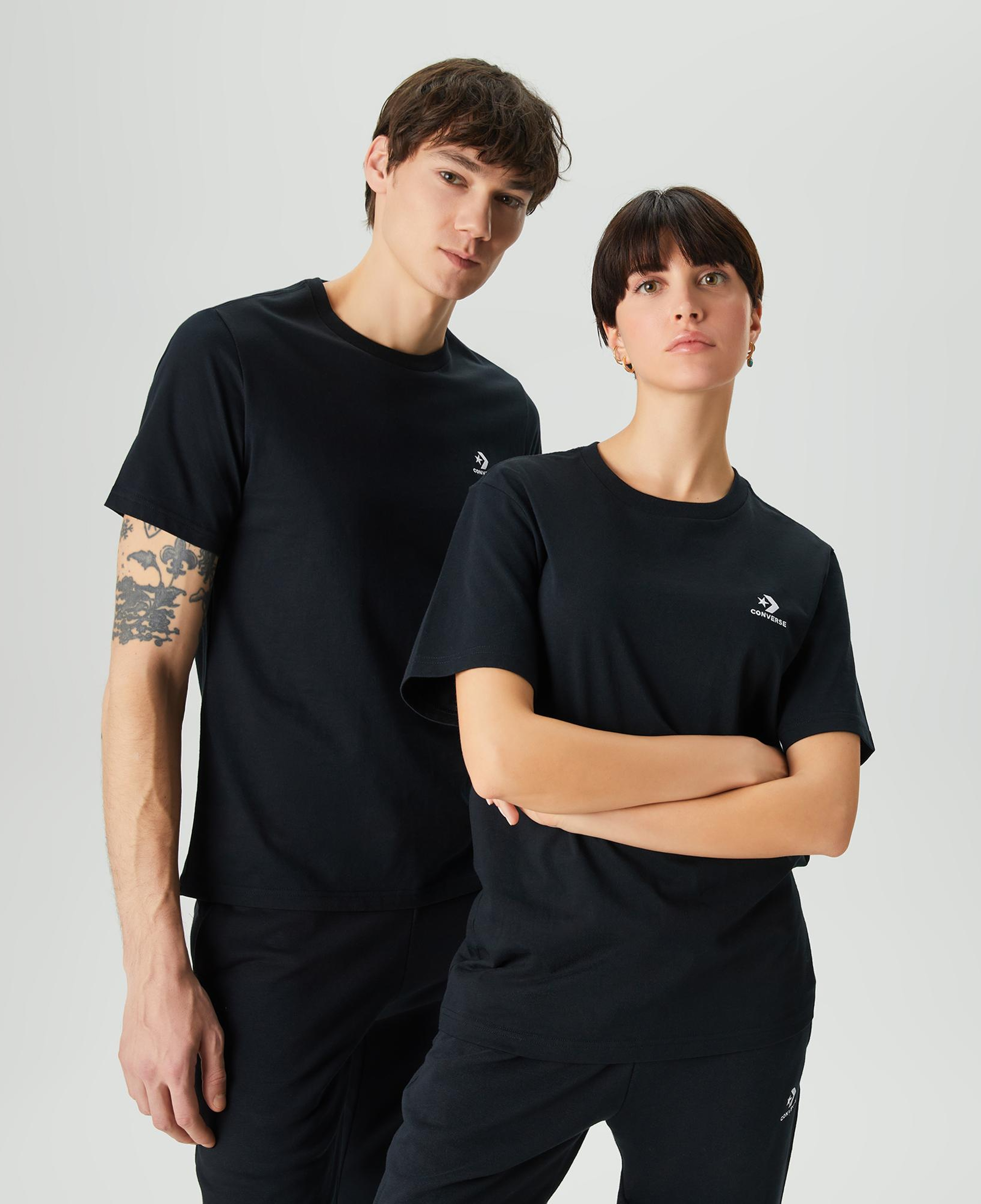 Converse Go-To Embroidered Star Chevron Unisex Siyah T-Shirt