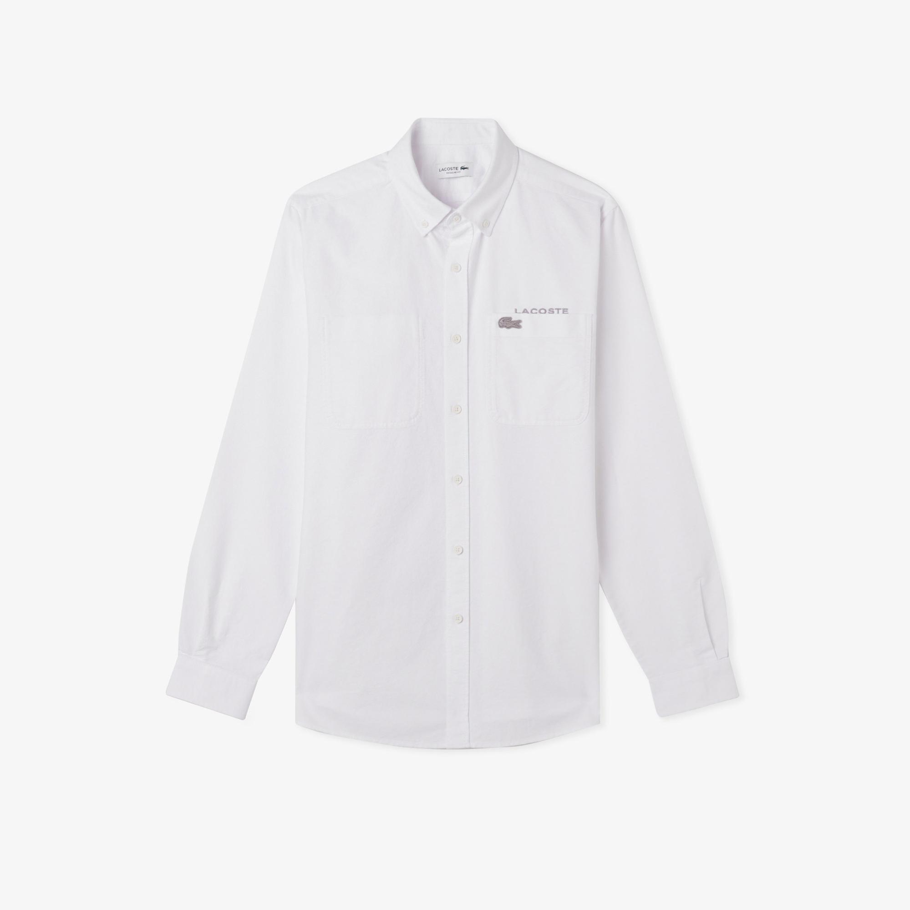 Lacoste Erkek Regular Fit Düğmeli Yaka Beyaz Gömlek
