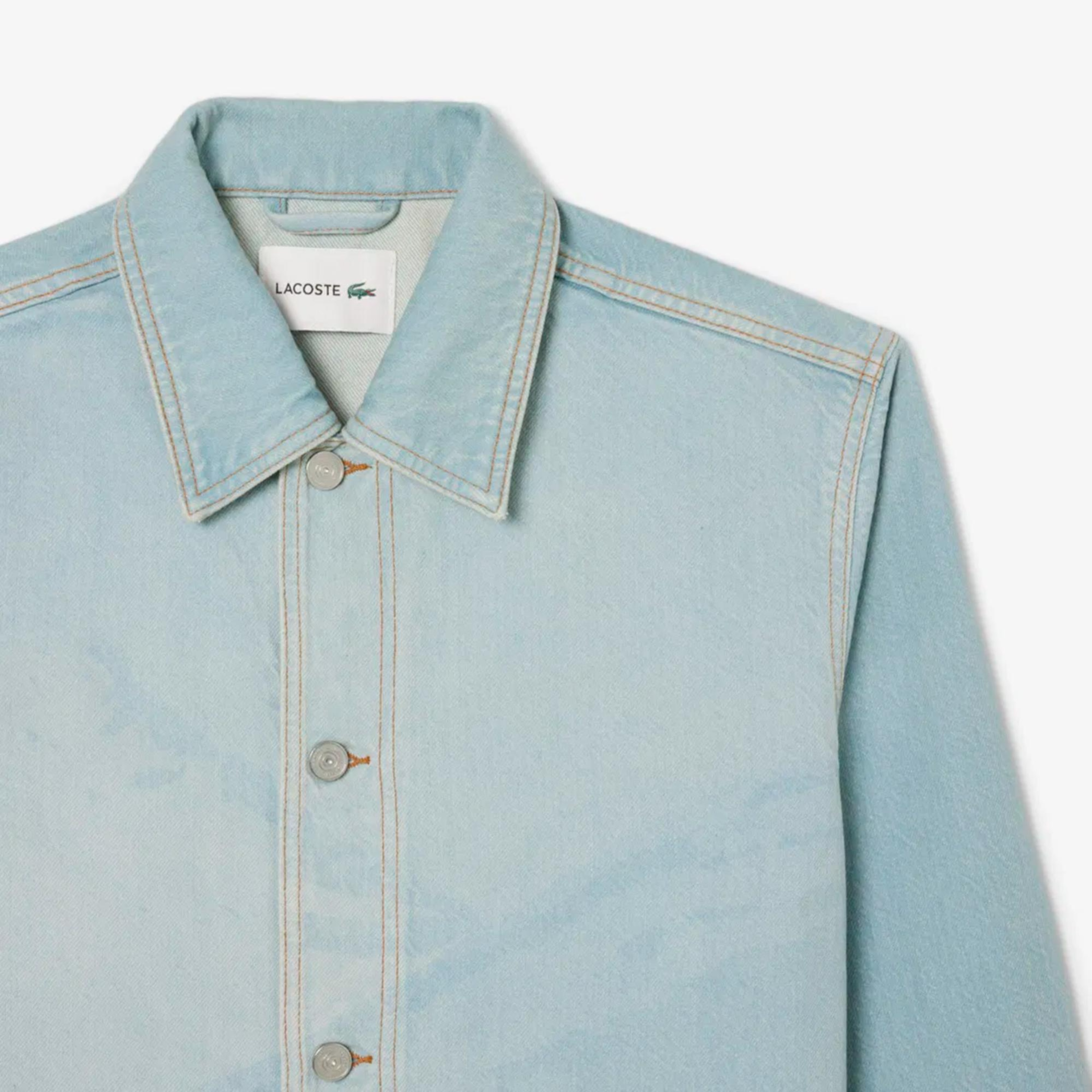 Lacoste Erkek Regular Fit Baskılı Mavi Gömlek
