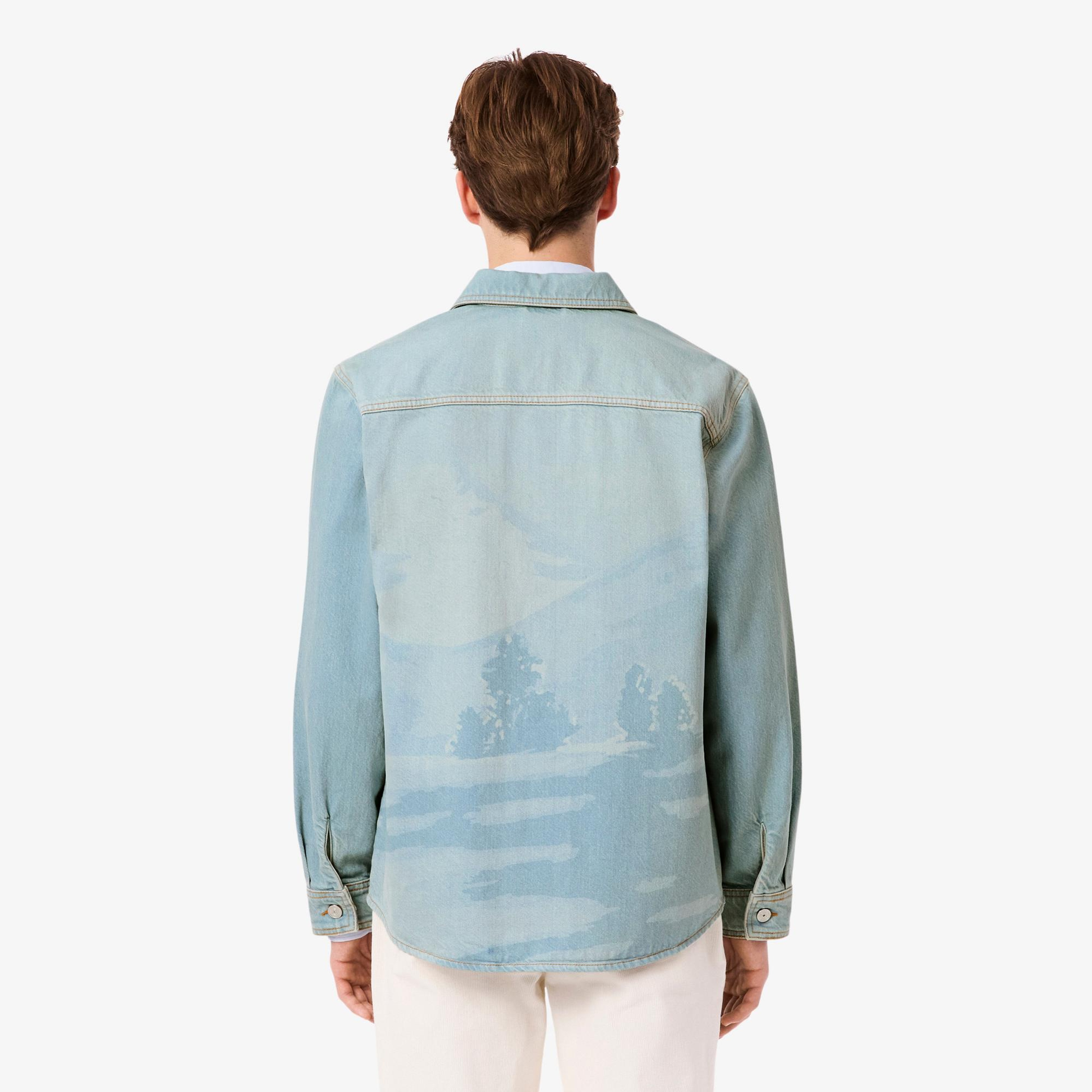 Lacoste Erkek Regular Fit Baskılı Mavi Gömlek