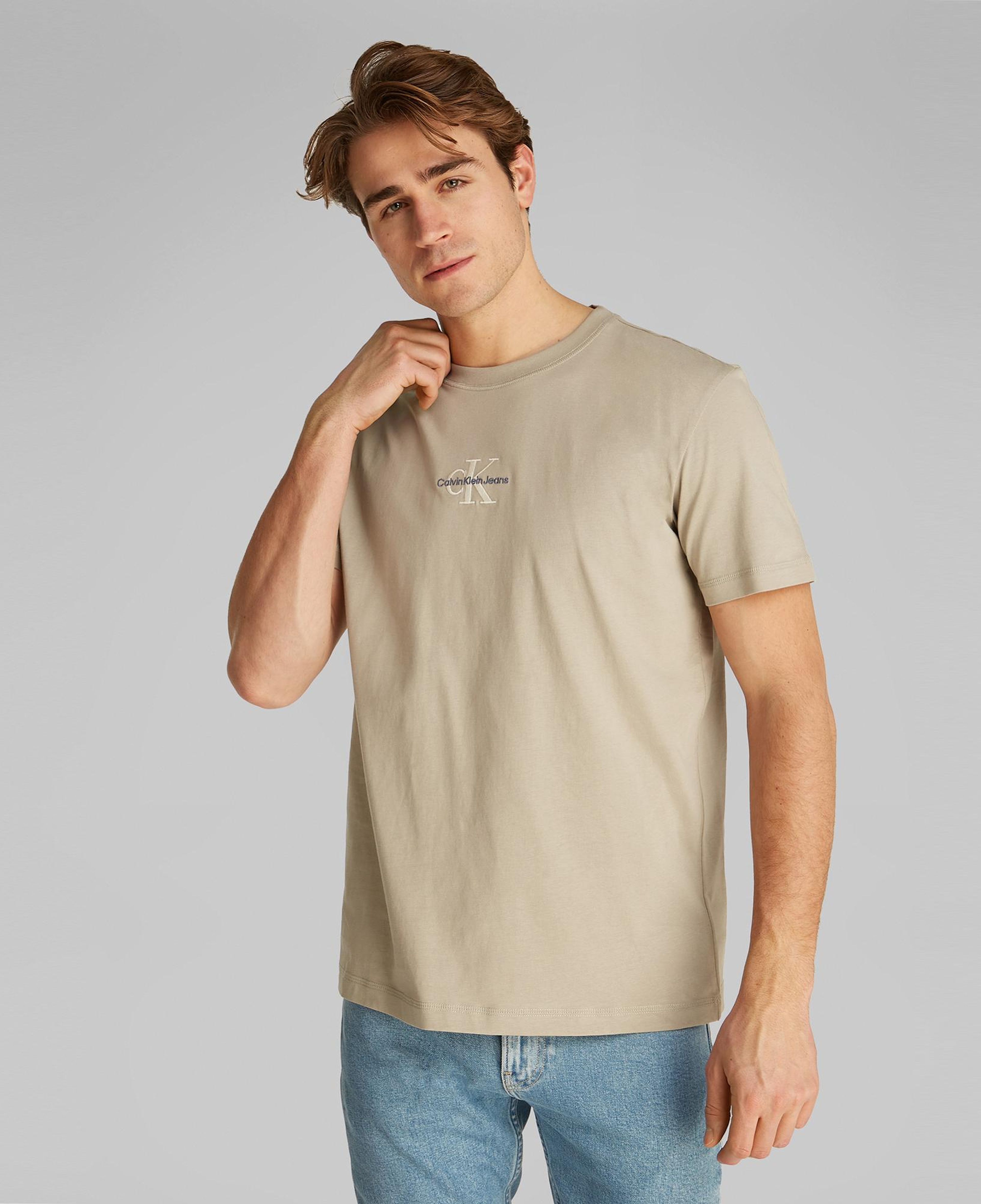 Calvin Klein Monologo Erkek Bej T-Shirt