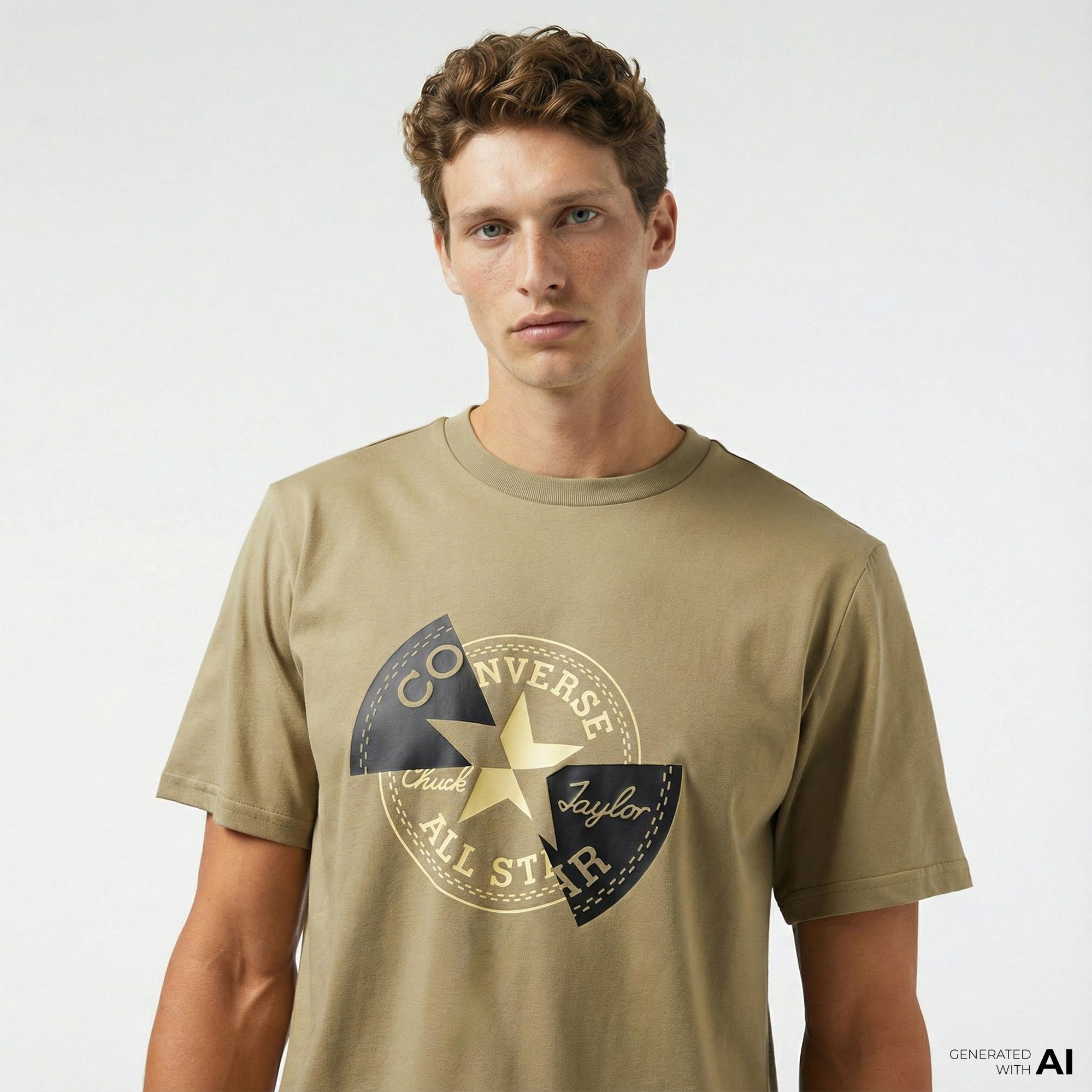 Converse Distorted Erkek Haki T-Shirt
