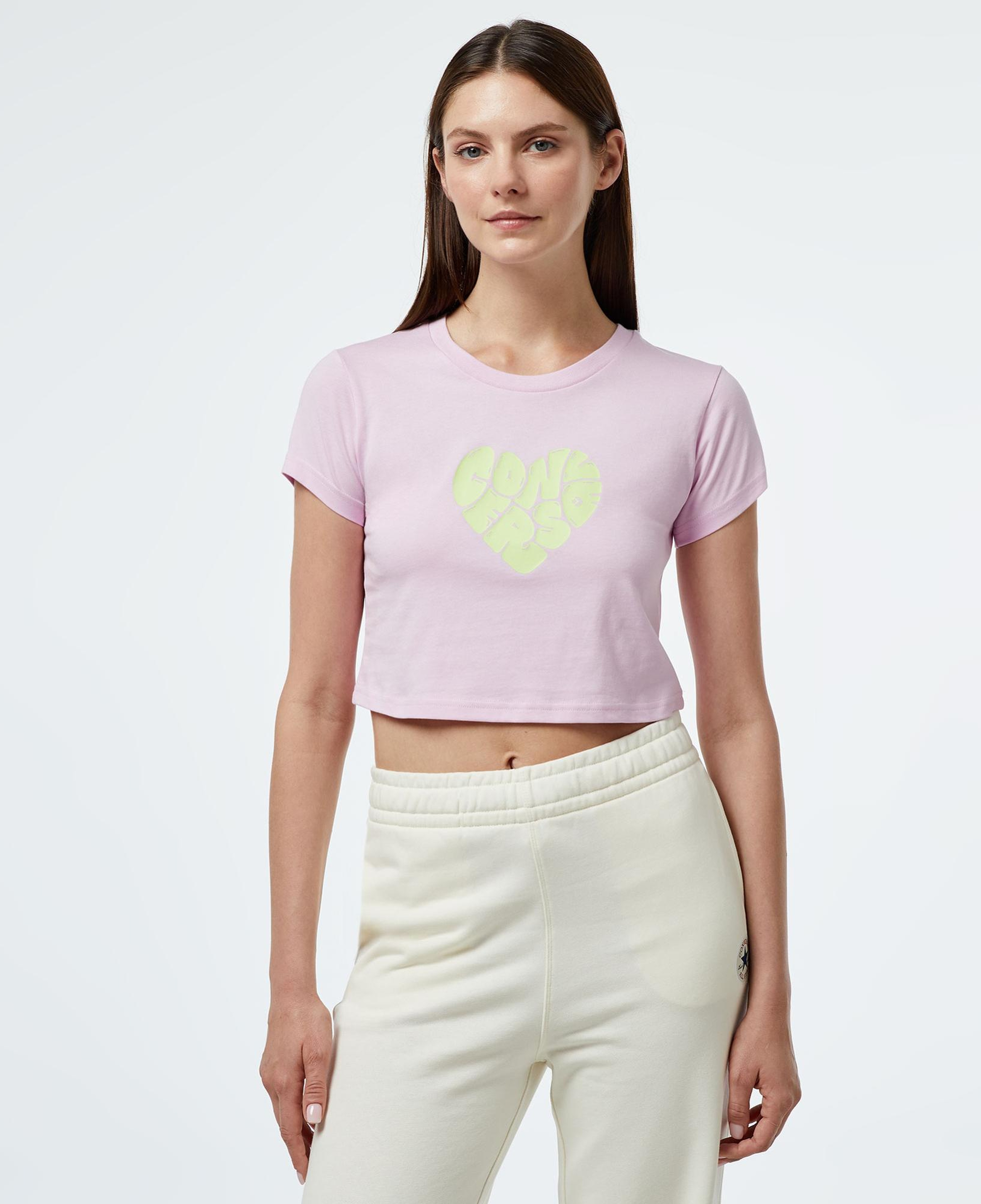 Converse Heart Slim Fit Kadın Lila T-Shirt