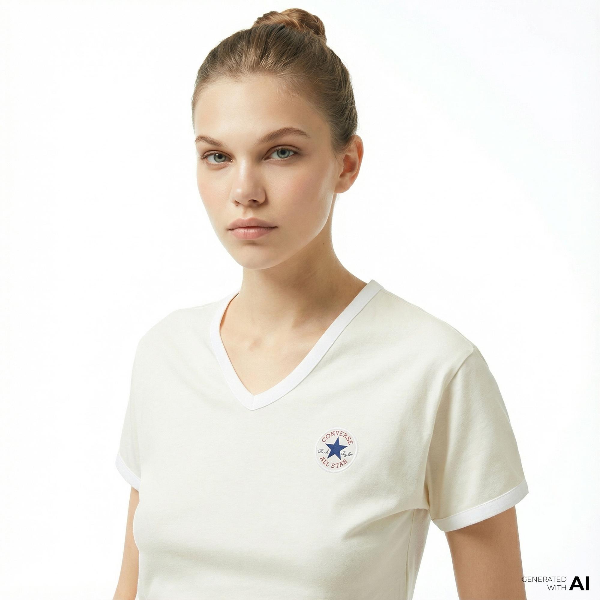 Converse Retro Kadın Beyaz T-Shirt