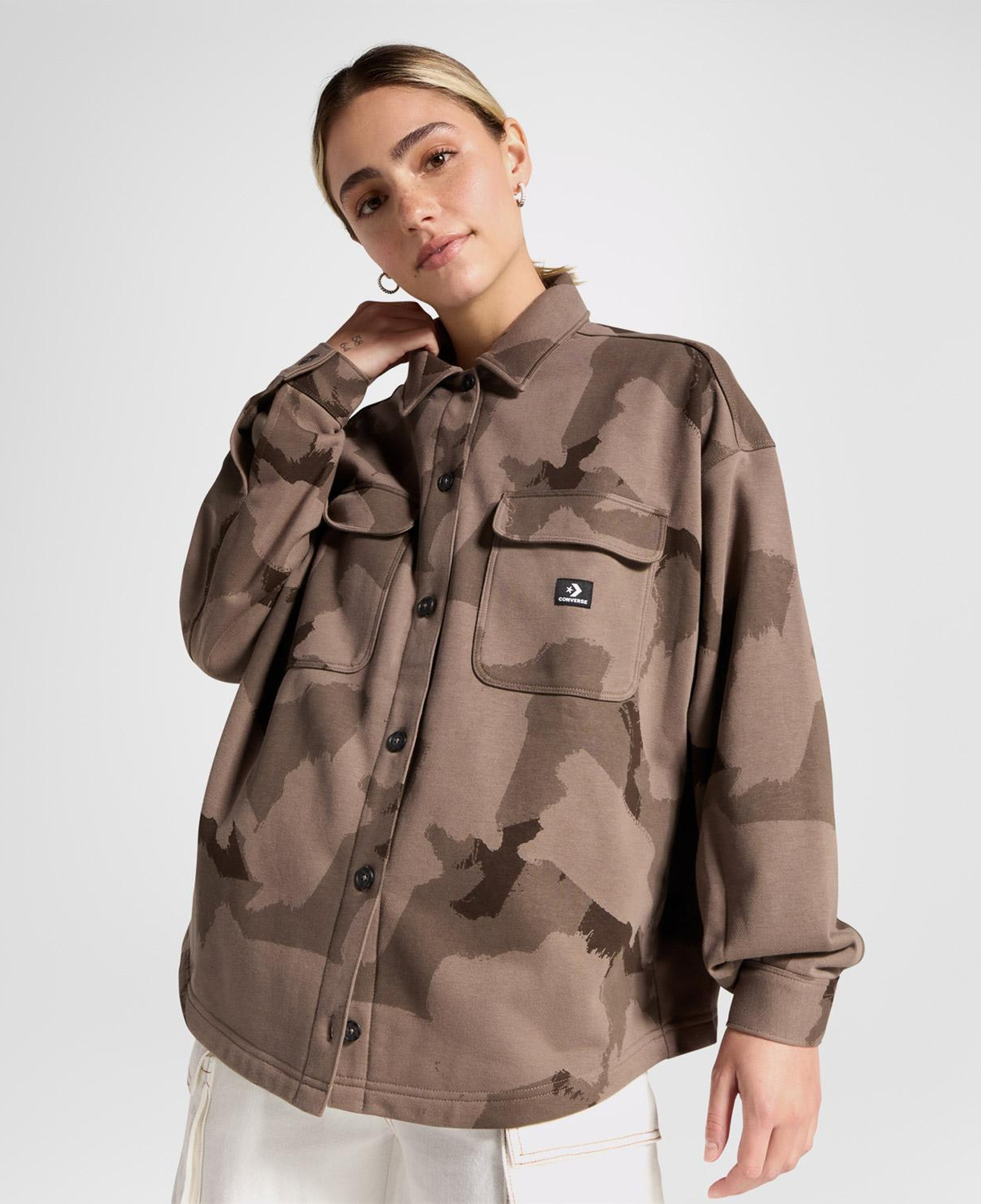 Converse Kadın Desenli Haki Ceket