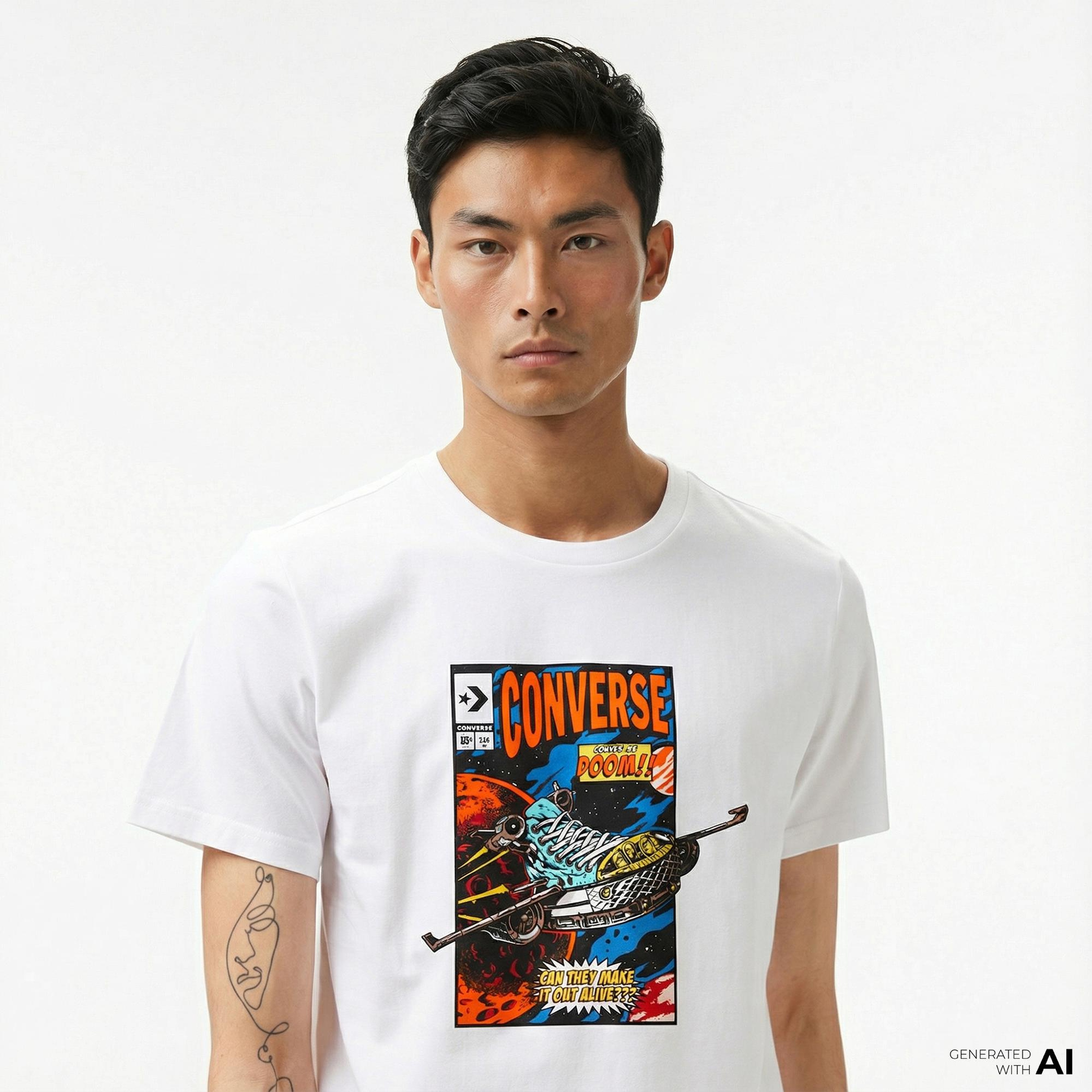 Converse Comic Cover Erkek Beyaz T-Shirt