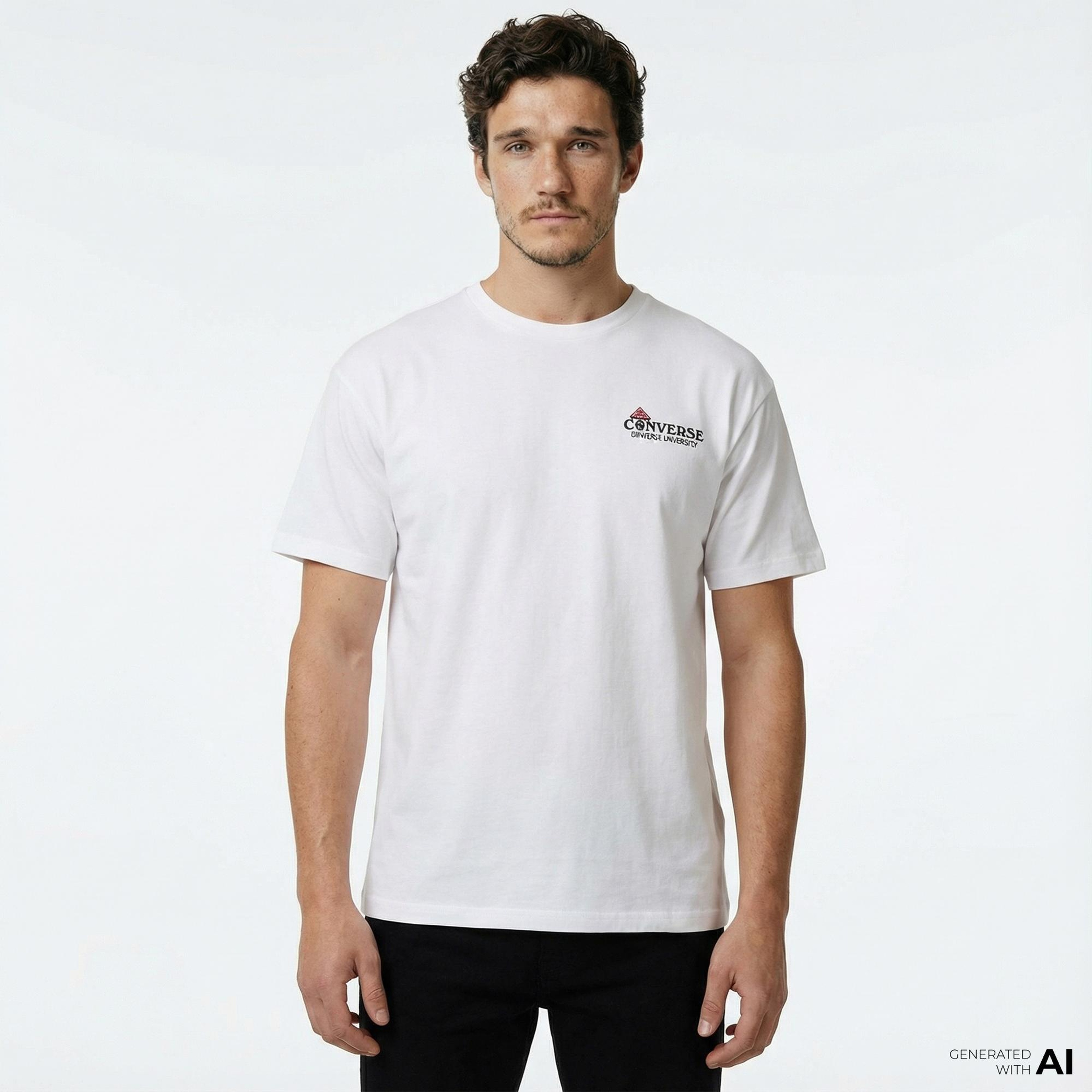 Converse Mushroom Cottage Loose Fit Erkek Beyaz T-Shirt