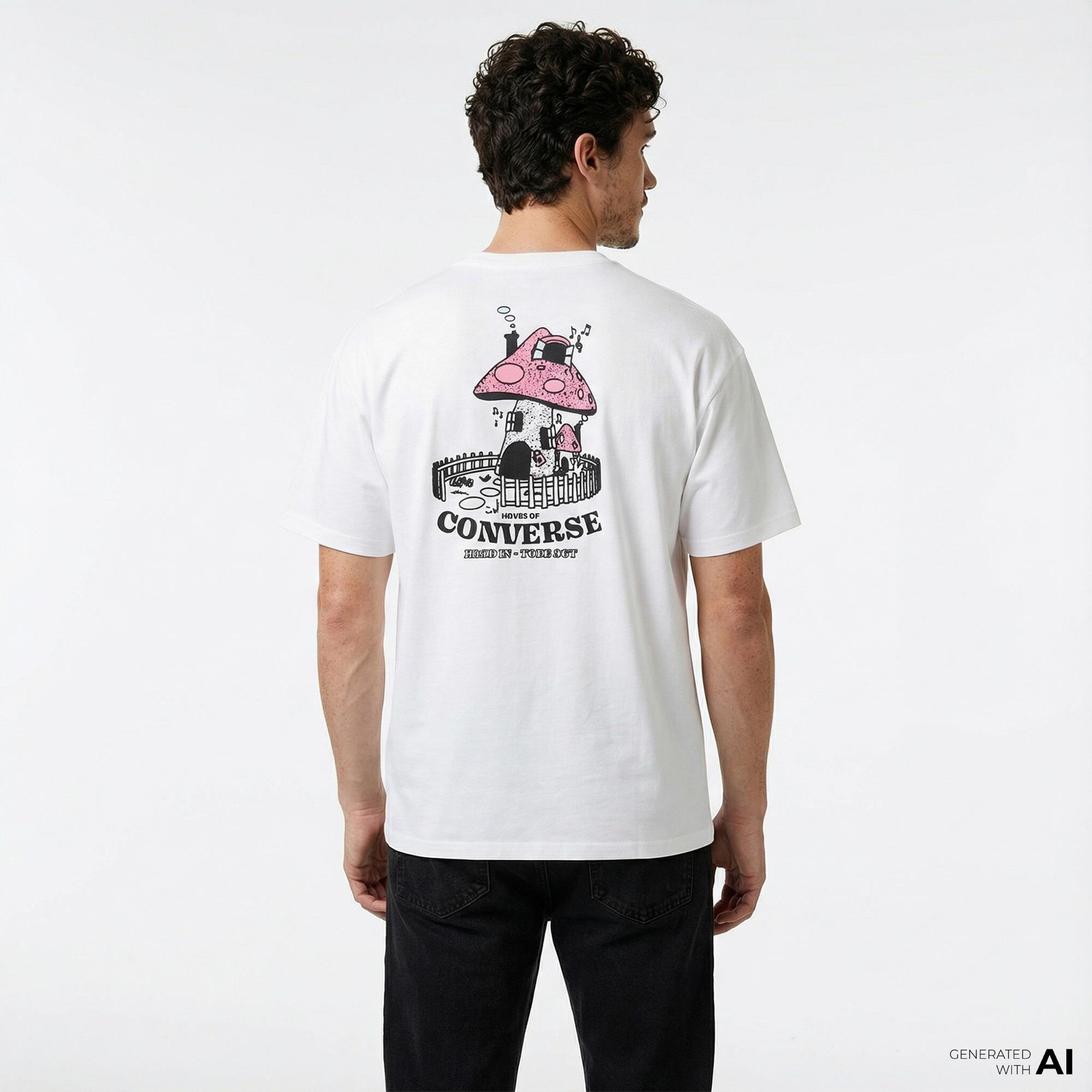 Converse Mushroom Cottage Loose Fit Erkek Beyaz T-Shirt