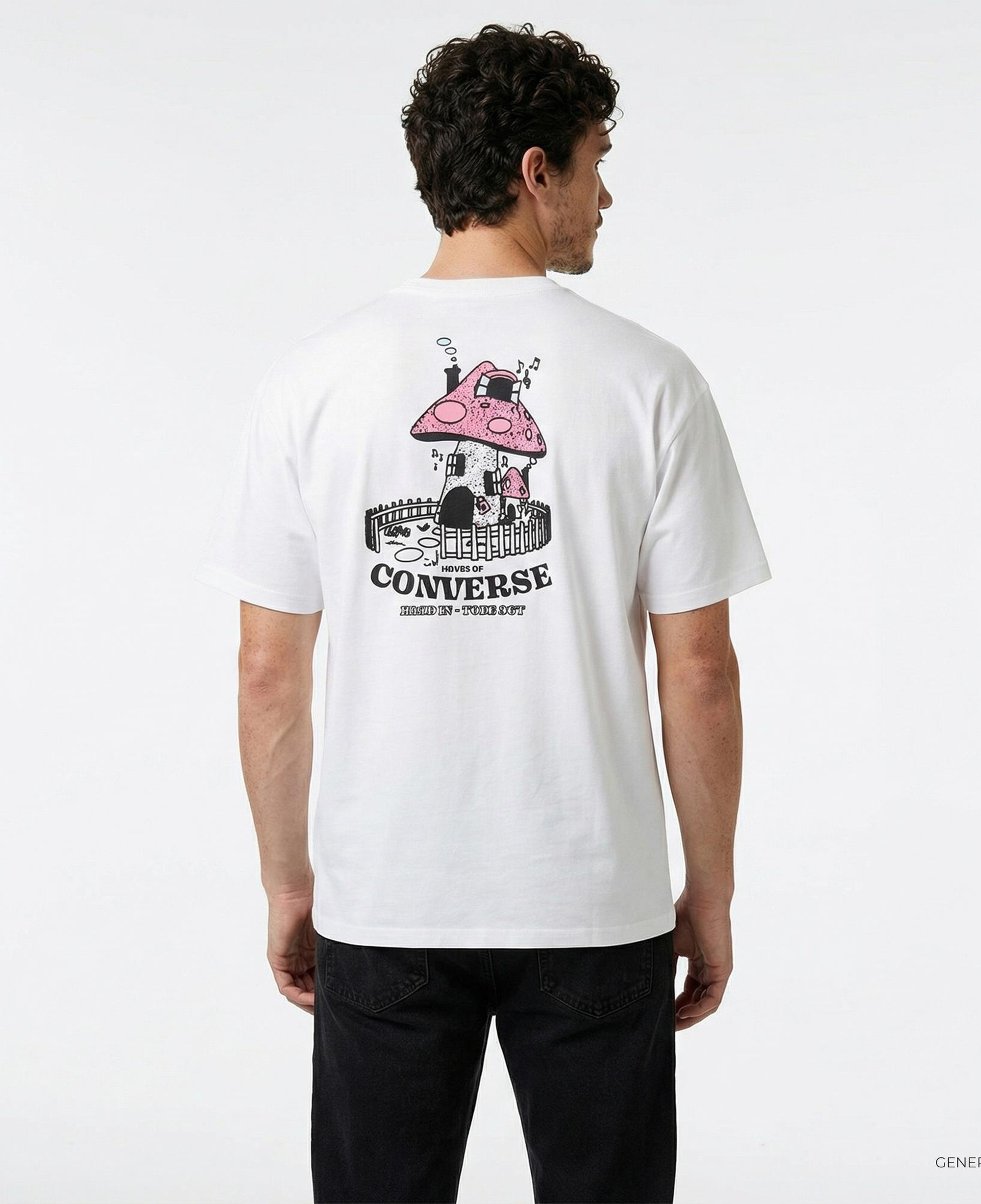 Converse Mushroom Cottage Loose Fit Erkek Beyaz T-Shirt