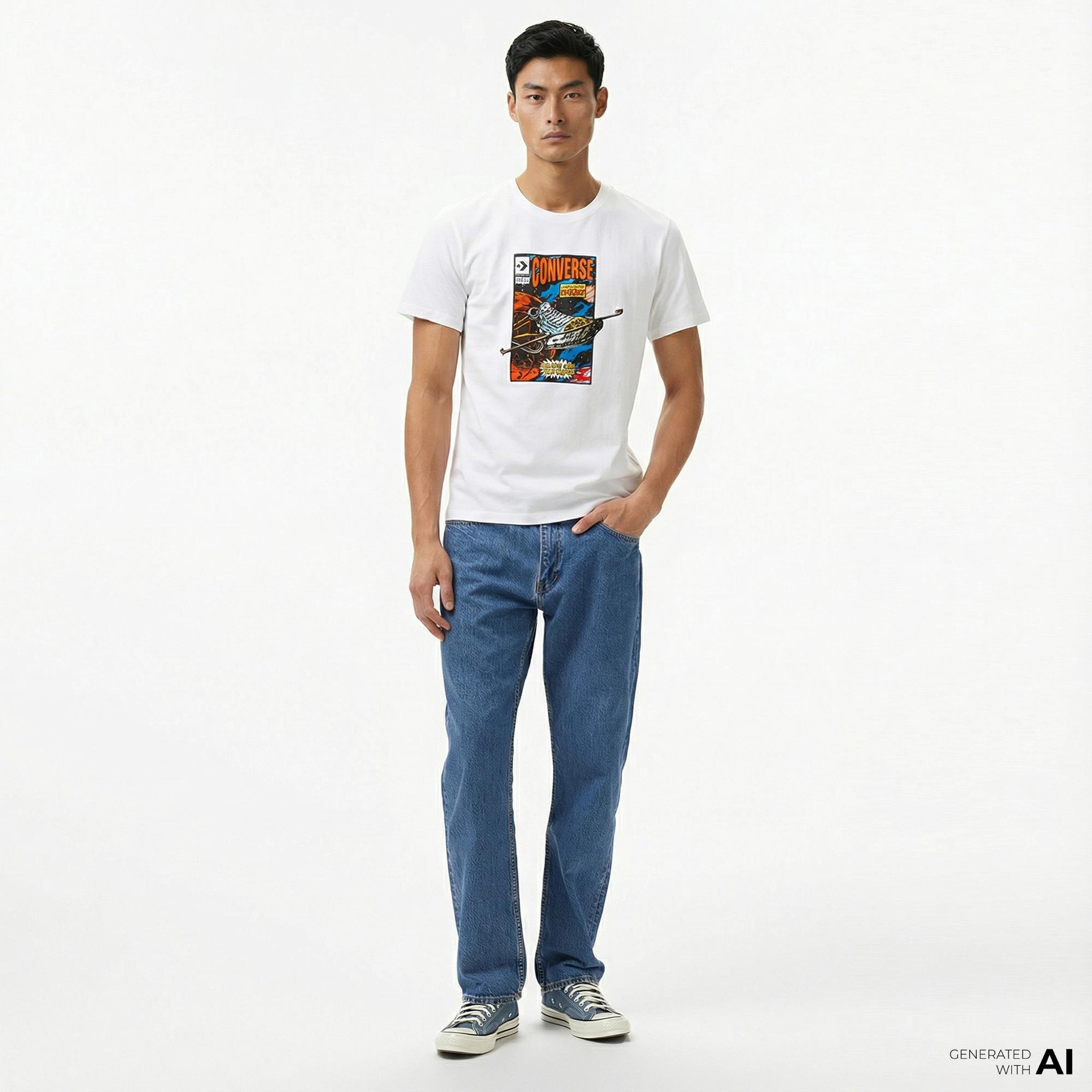 Converse Comic Cover Erkek Beyaz T-Shirt