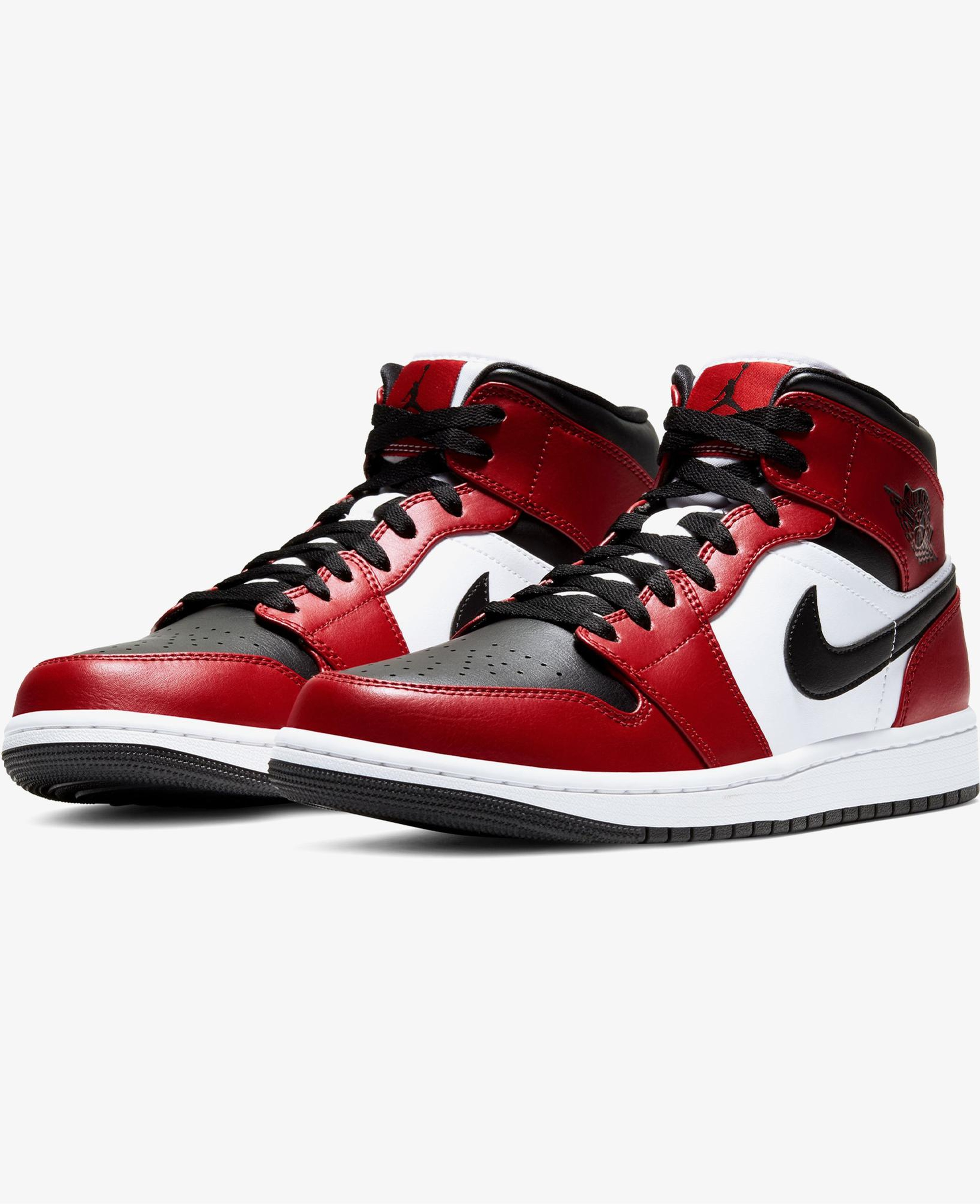 Jordan Air 1 Mid Erkek Kırmızı Spor Ayakkabı