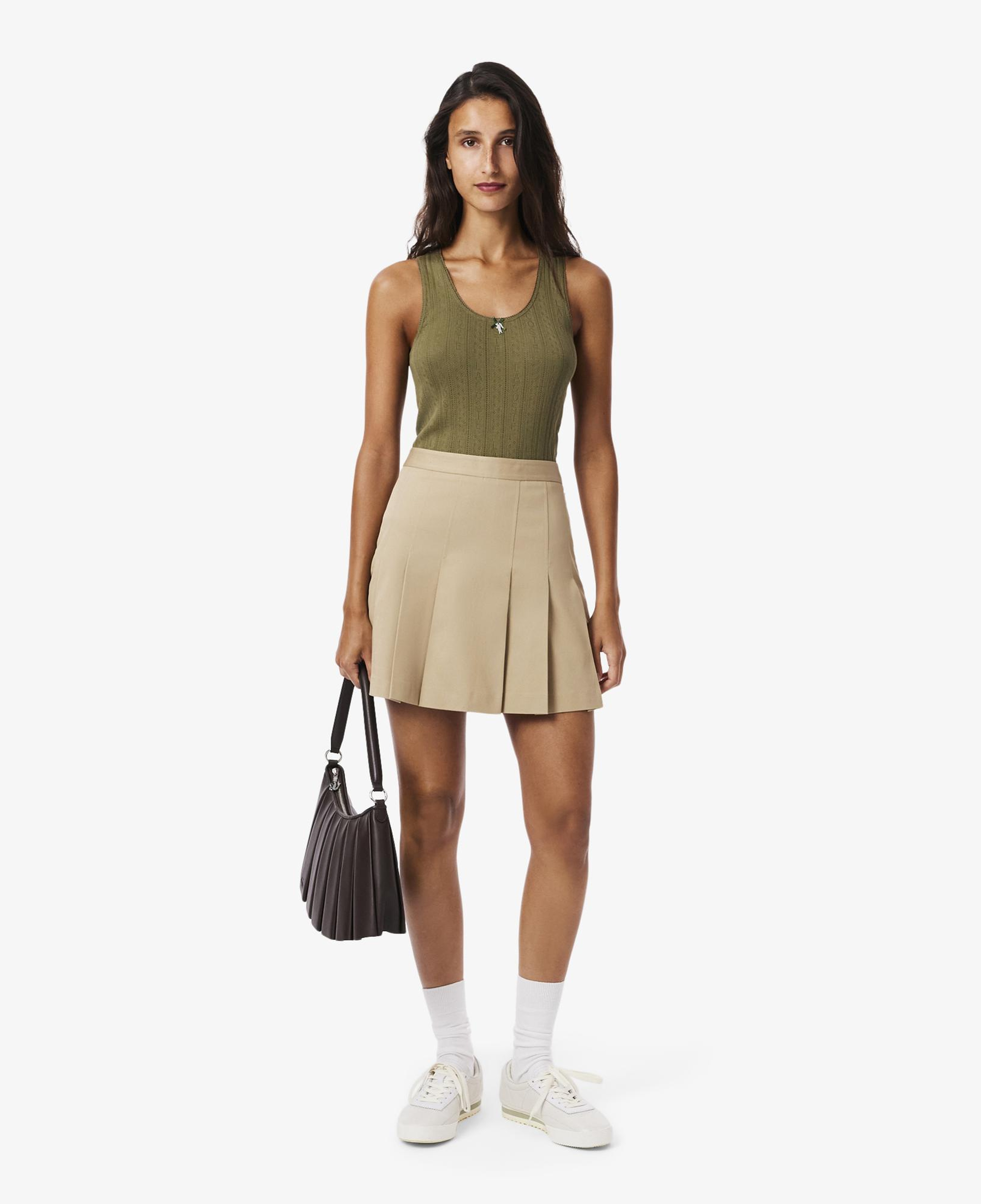 Lacoste Kadın Flare Fit Bej Etek