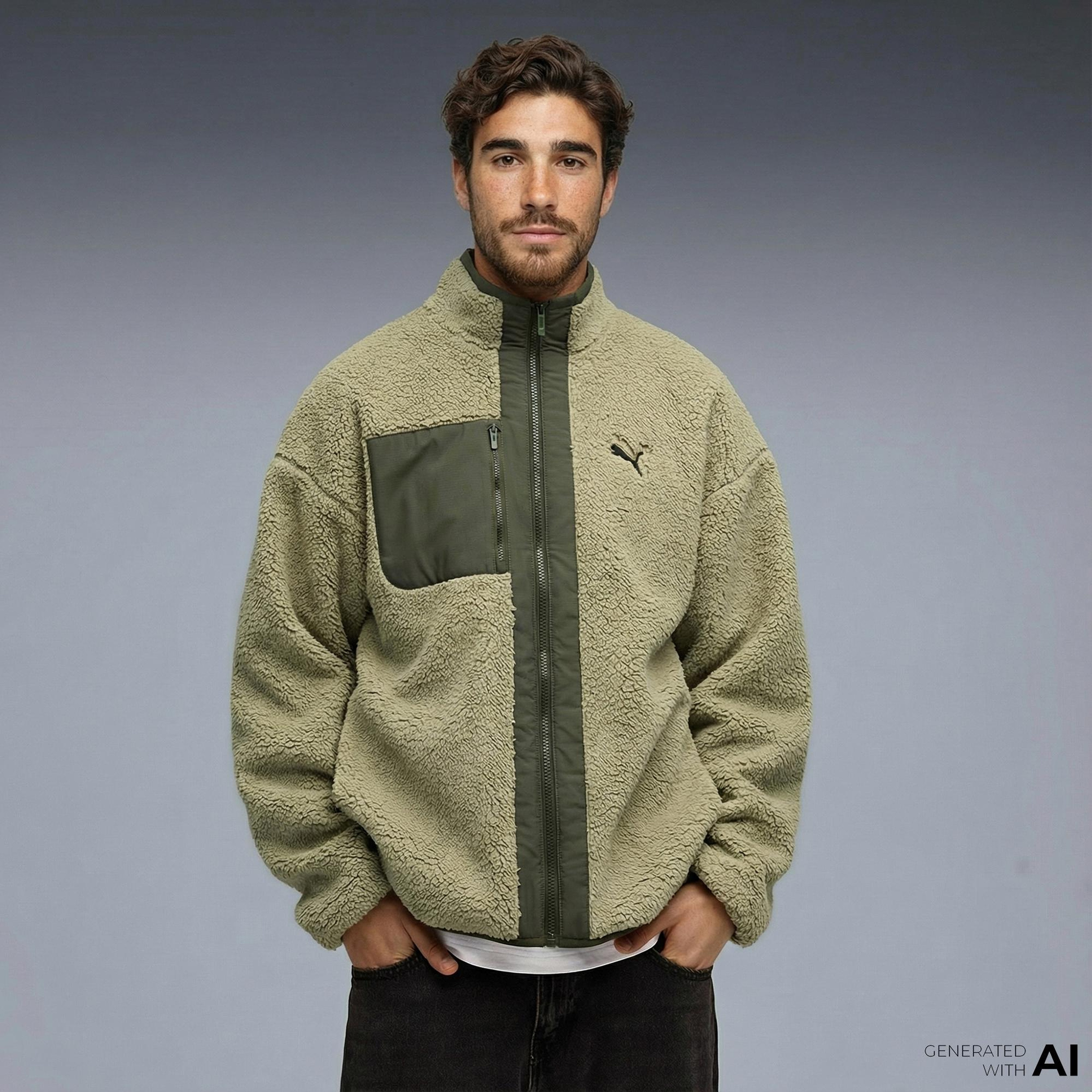 Puma Reversible Sherpa  Erkek Haki Ceket