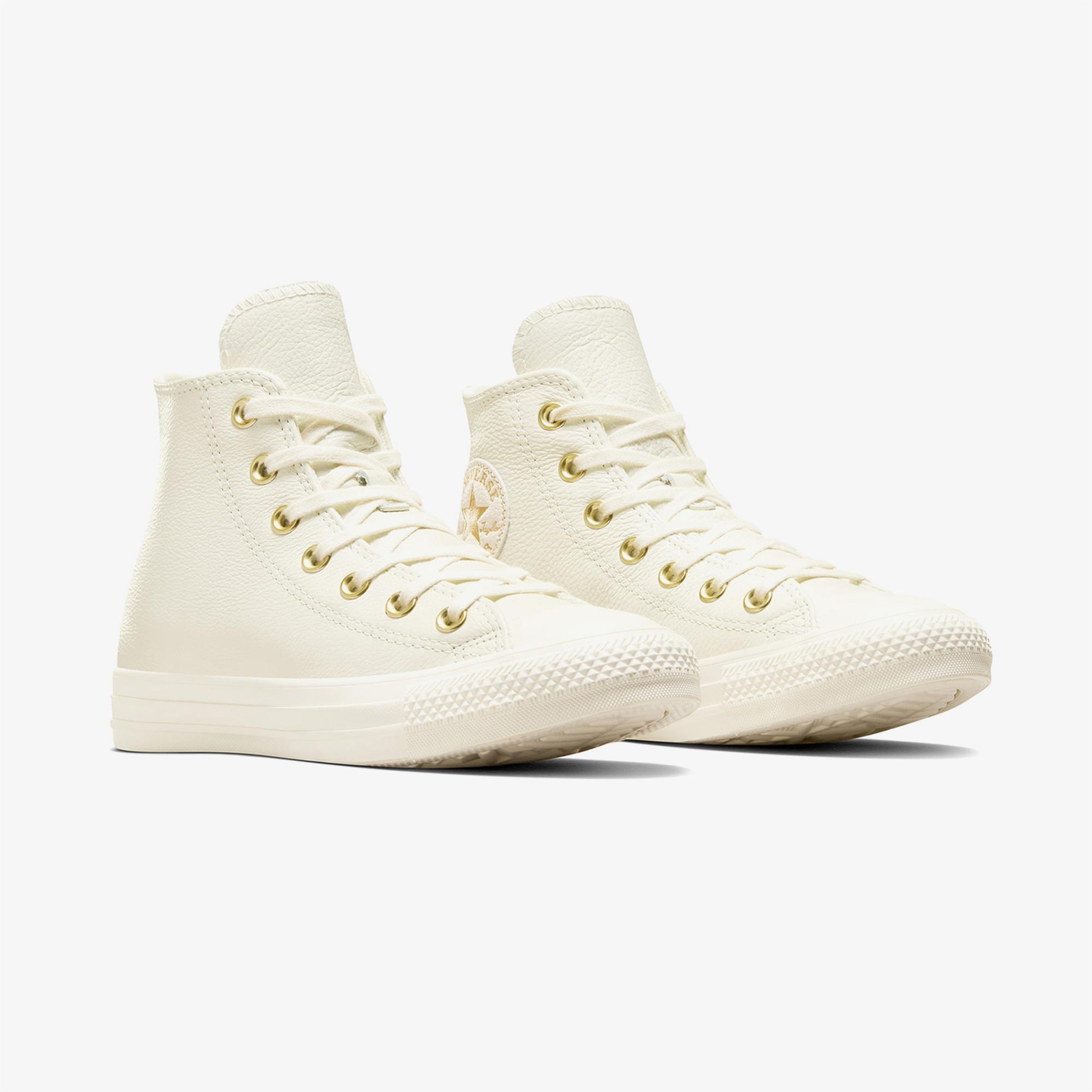 Converse Chuck Taylor All Star Kadın Krem Deri Sneaker