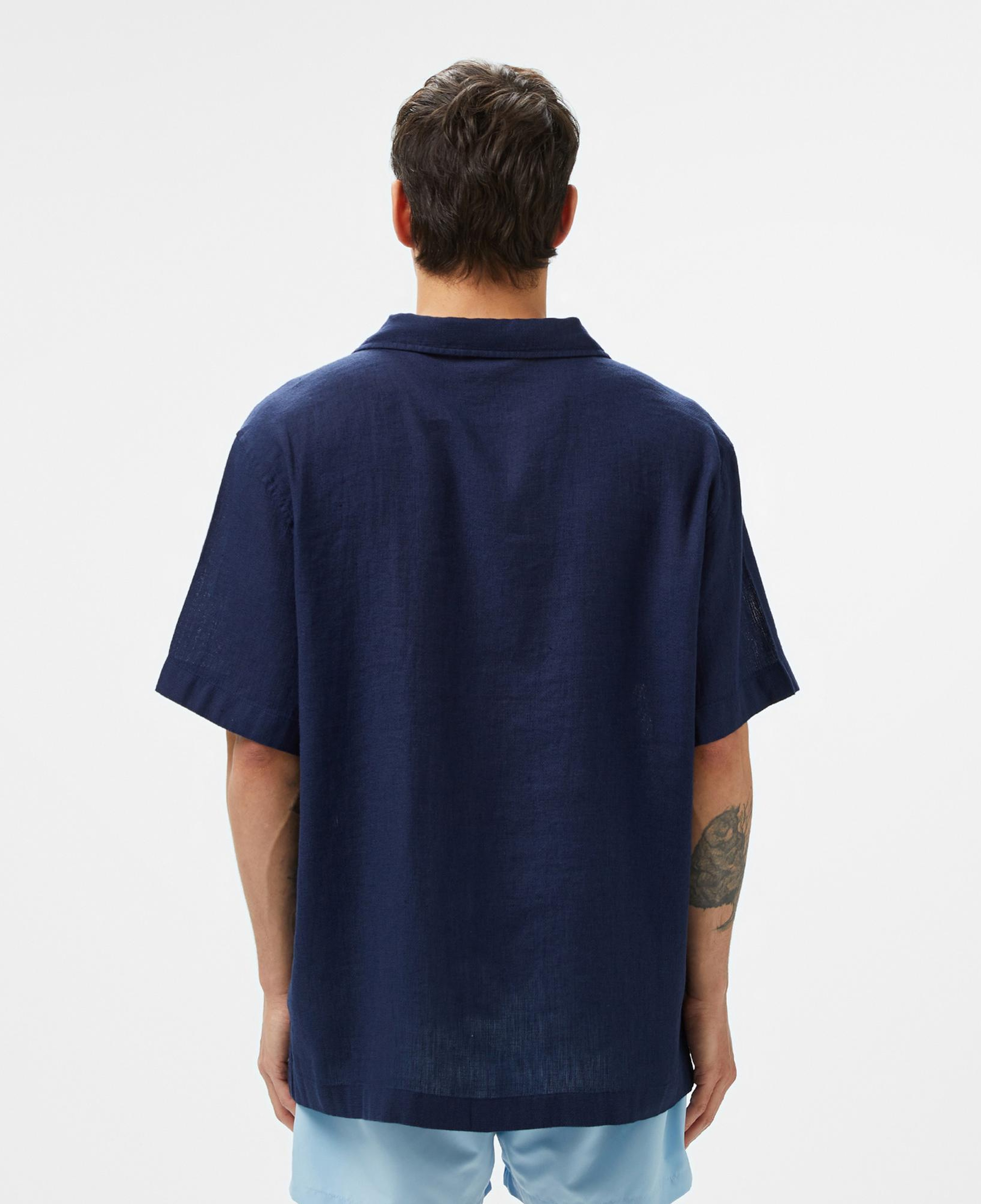 Lacoste Erkek Relaxed Fit Kısa Kollu Lacivert Gömlek
