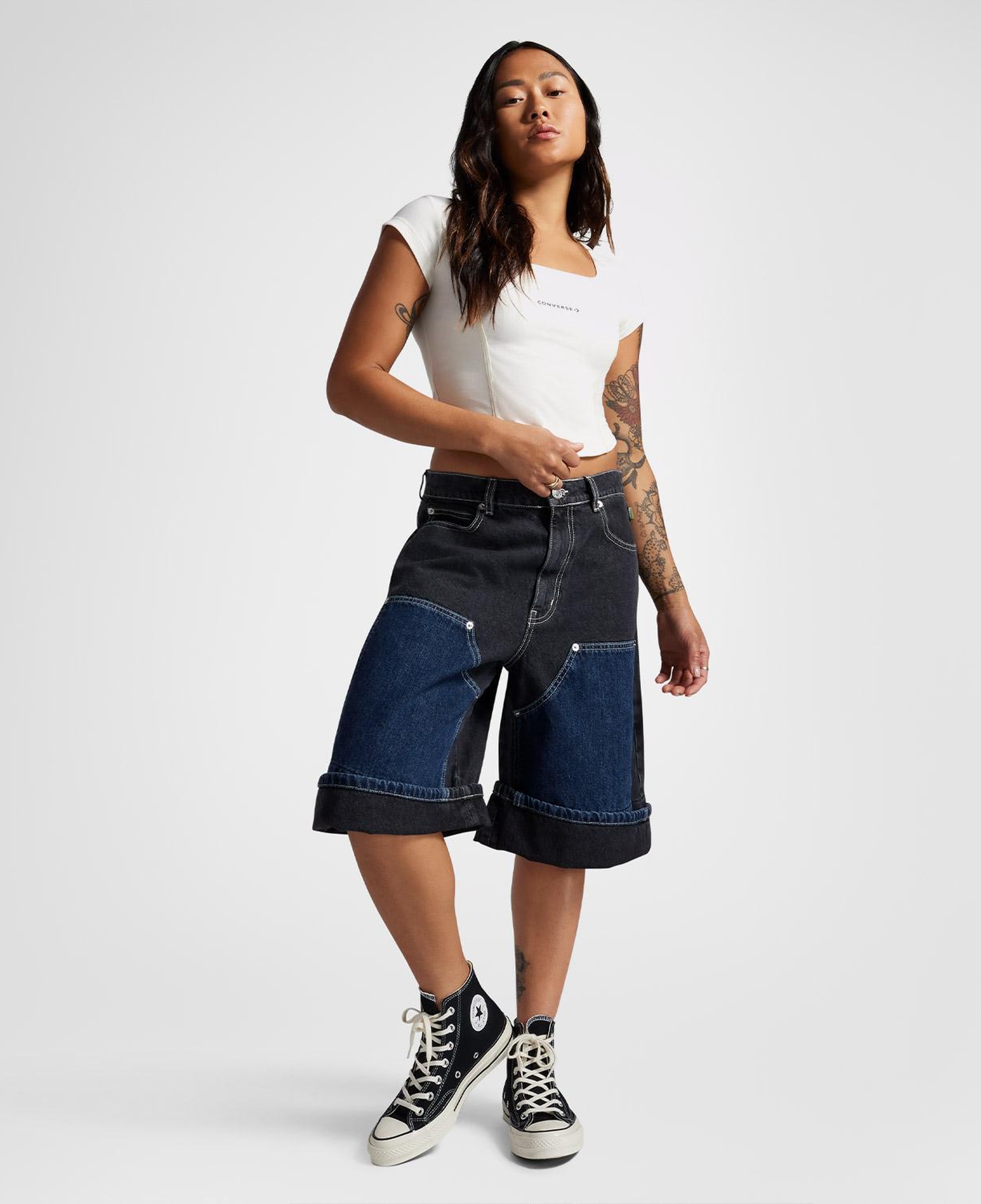 Converse Kadın Beyaz Korse Top T-Shirt