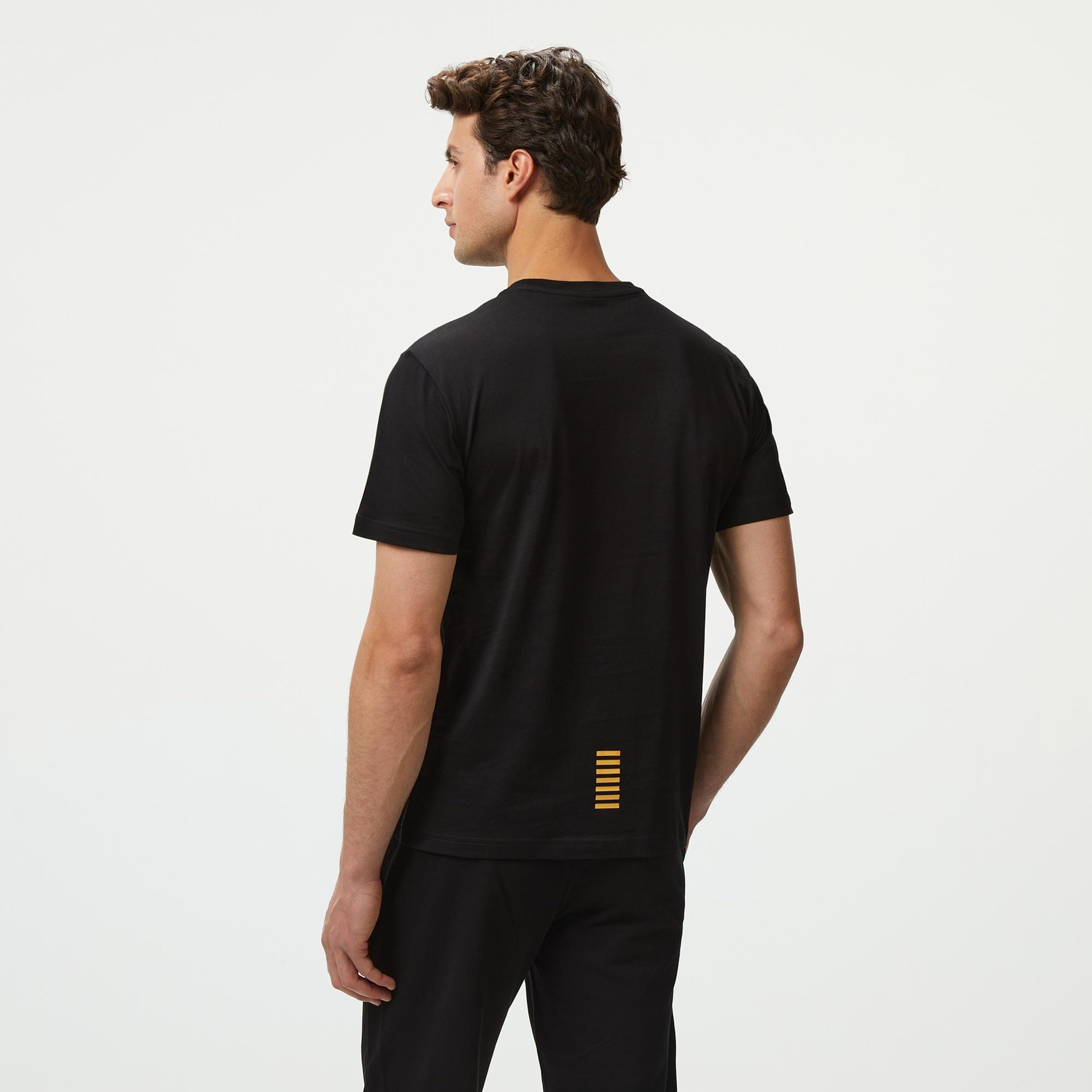 EA7 Erkek Siyah Bisiklet Yaka T-Shirt