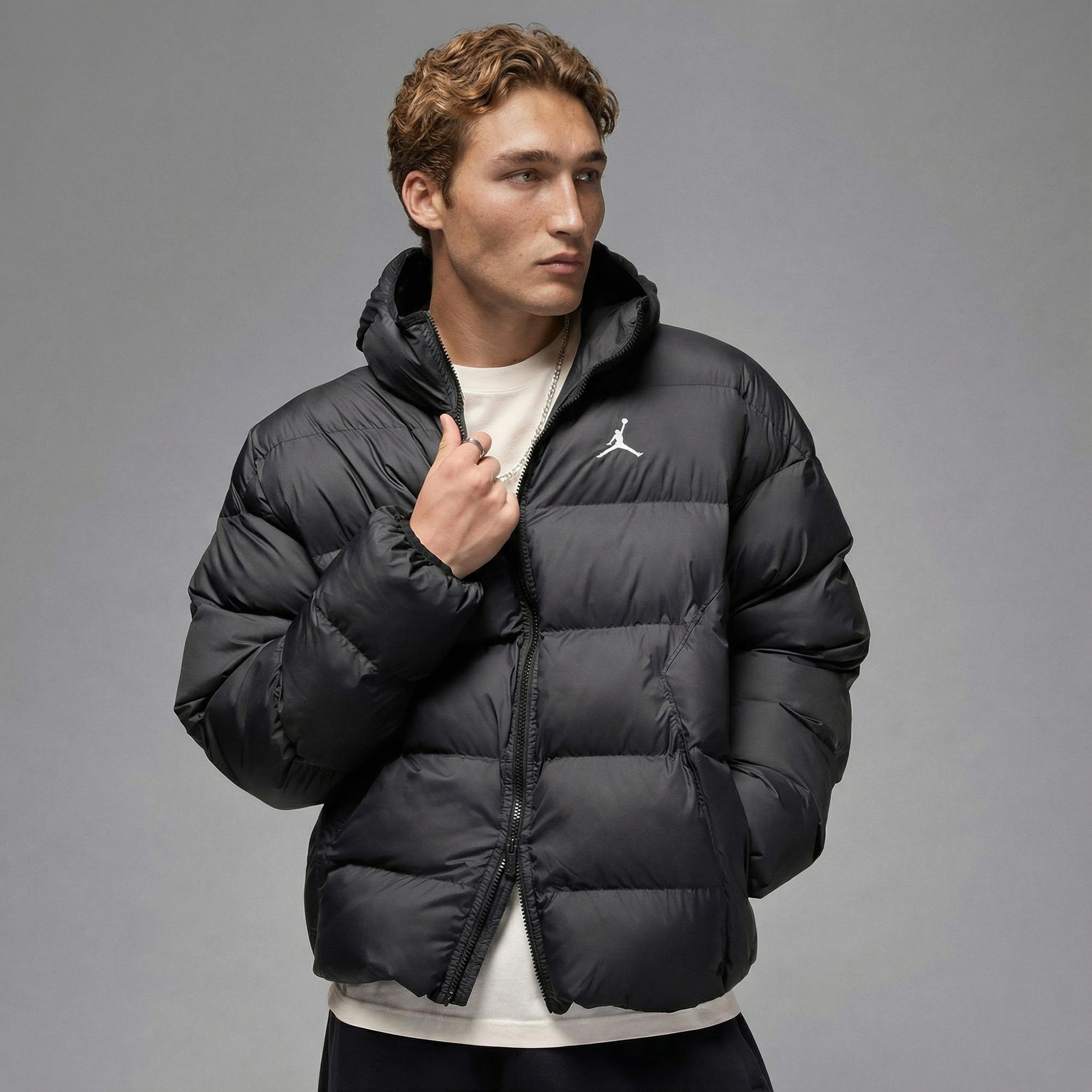 Jordan Brooklyn Puffer Erkek Siyah Mont