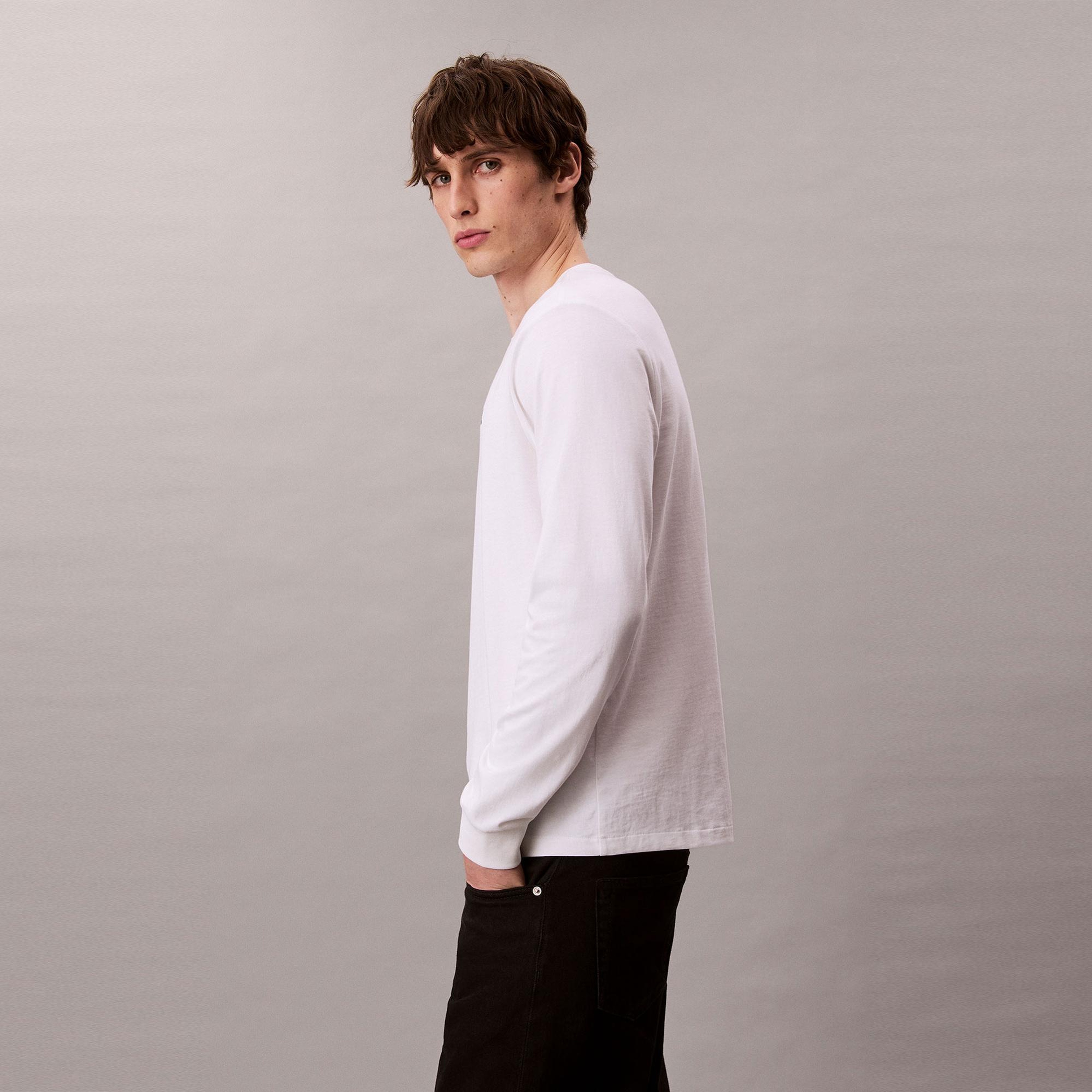 Calvin Klein Easy Monogram Erkek Beyaz T-Shirt