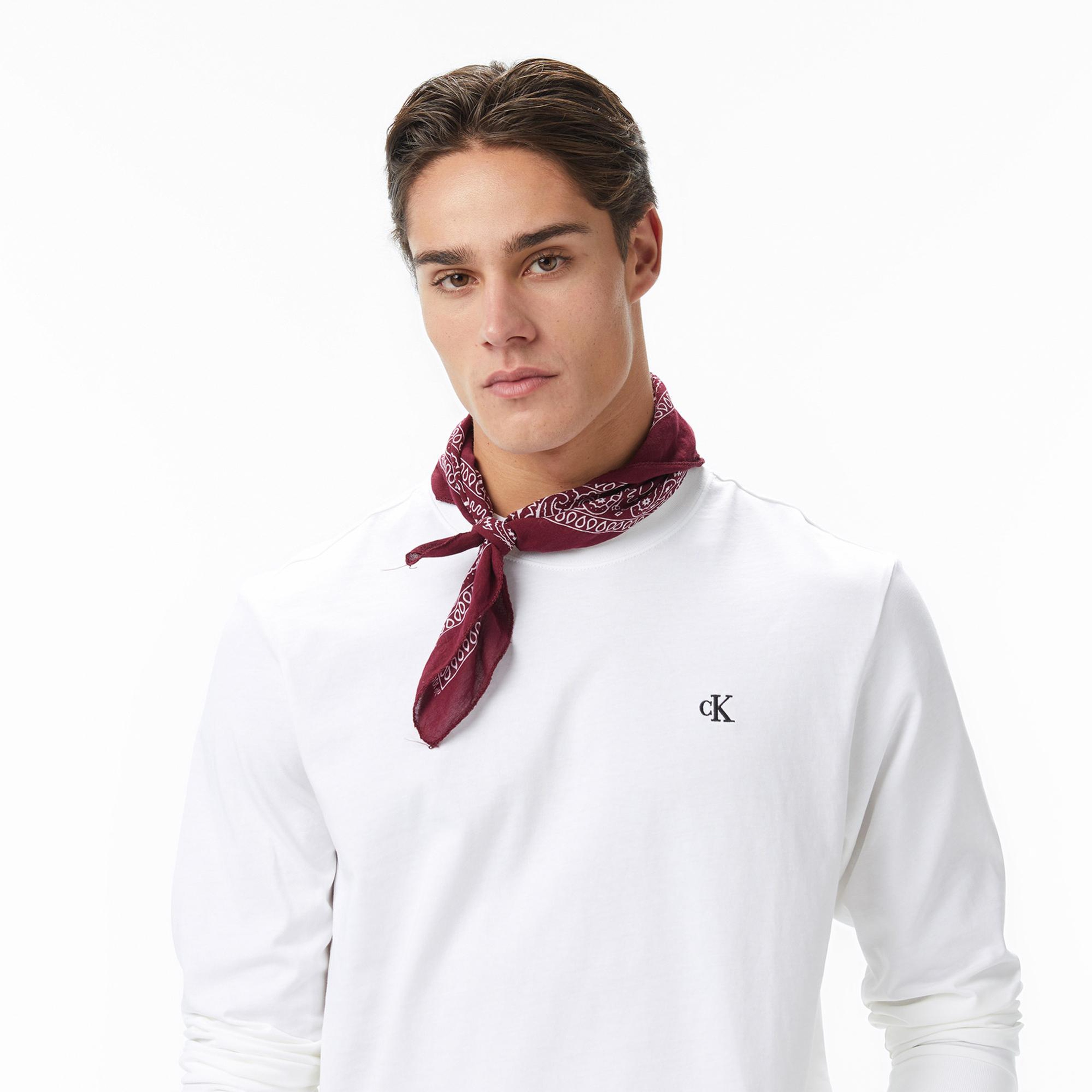 Calvin Klein Easy Monogram Erkek Beyaz T-Shirt